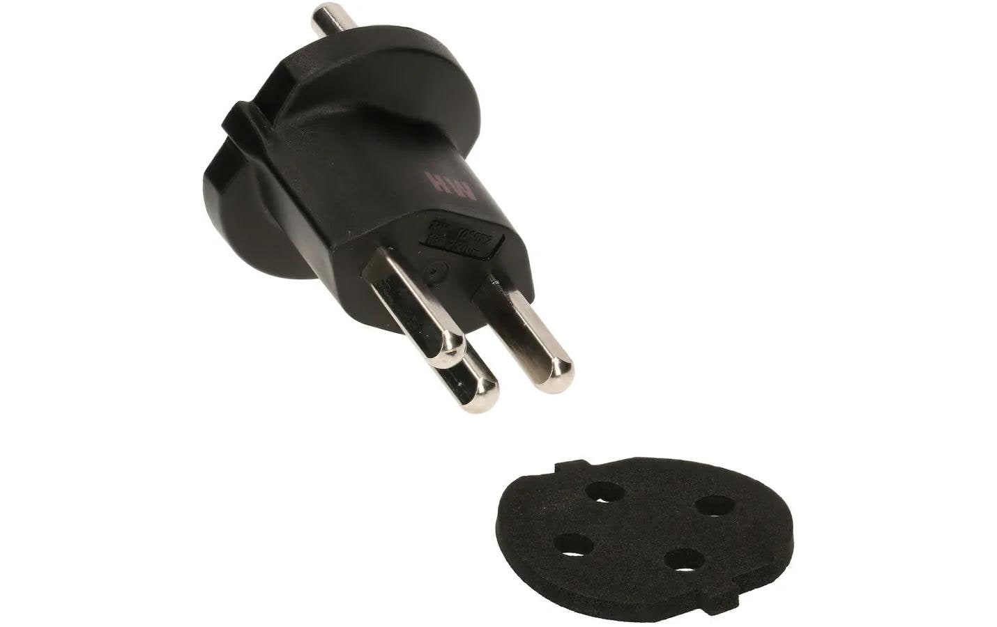 Max Hauri Fixadapter Schuko – T23 IP44, Schwarz