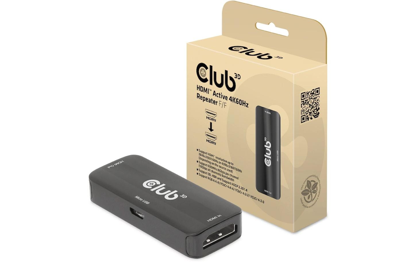 Club 3D Active HDMI 4K60Hz Repeater B/B CAC-1307 -