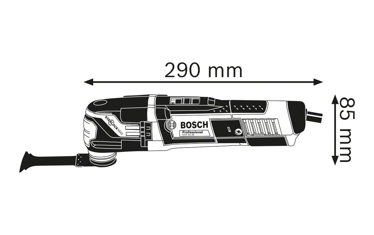 Bosch Professional Oszillierer Multi-Cutter GOP 55-36 inkl. L-BOXX & Zubehör