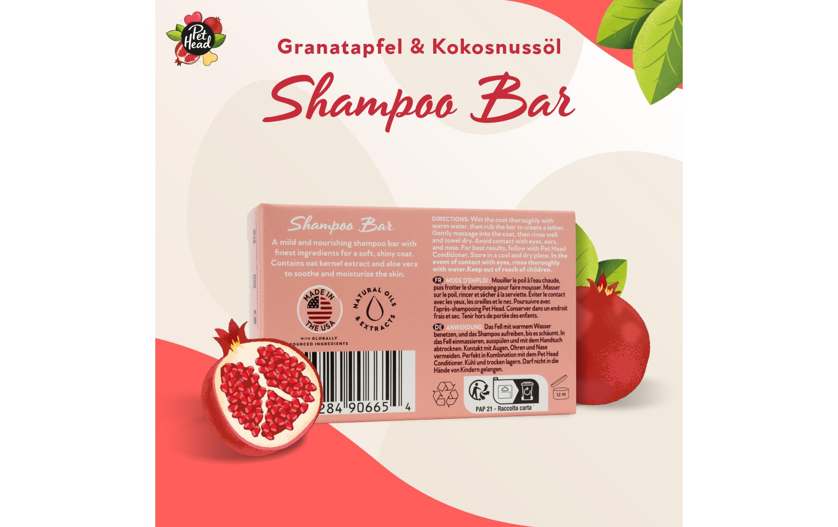 Pet Head Festes Shampoo Granatapfel 85 g