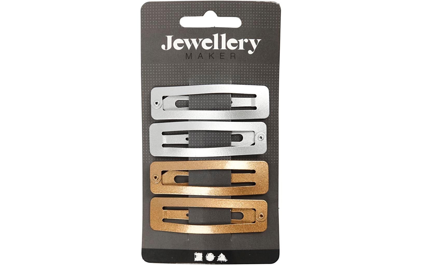 Creativ Company Haar-Clip 5.8 x 1.6 cm 4 Stück, Gold/Silber