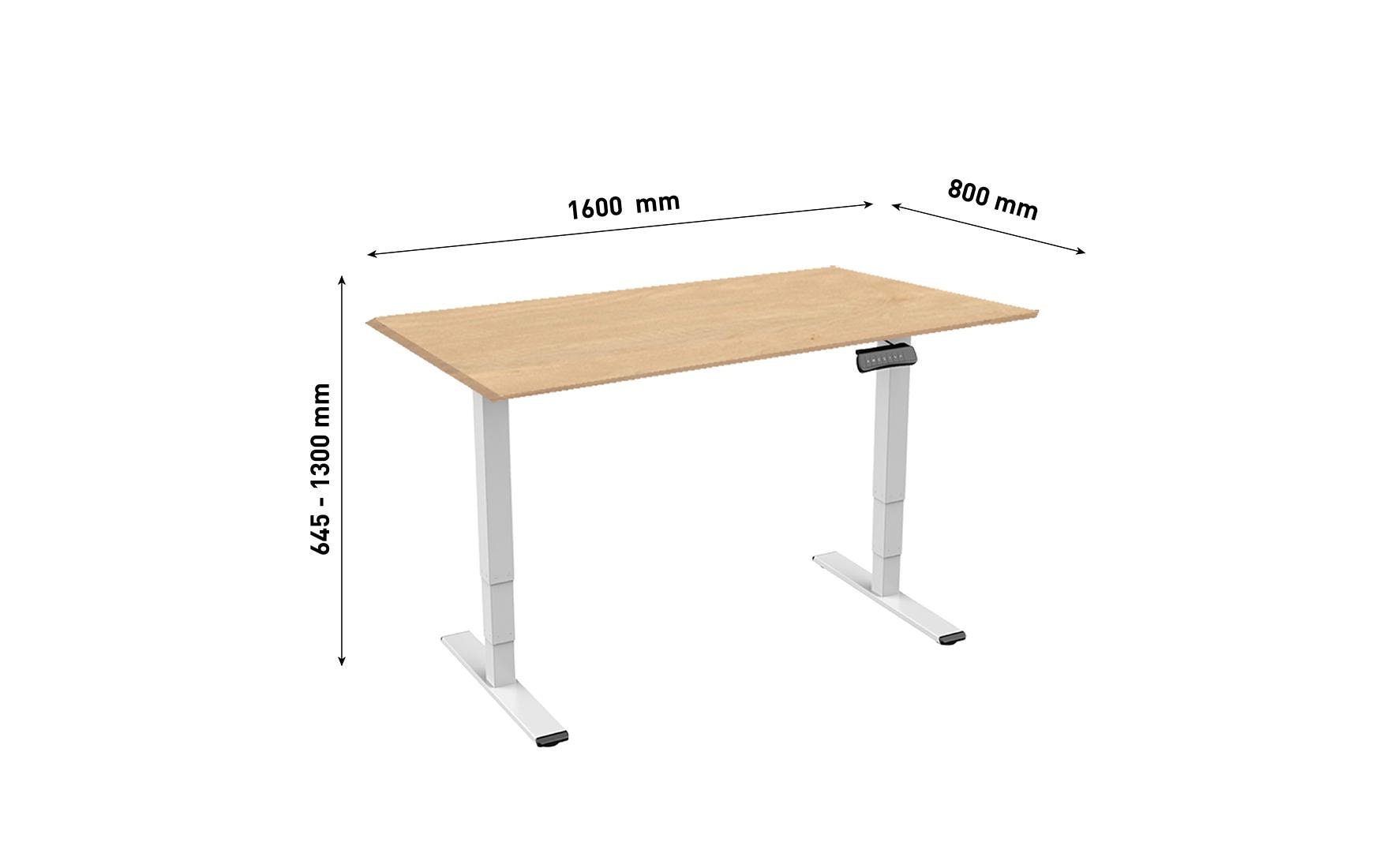 Contini RAL 9016 1.6 x 0.8 m Weiss mit Brauner Tischplatte