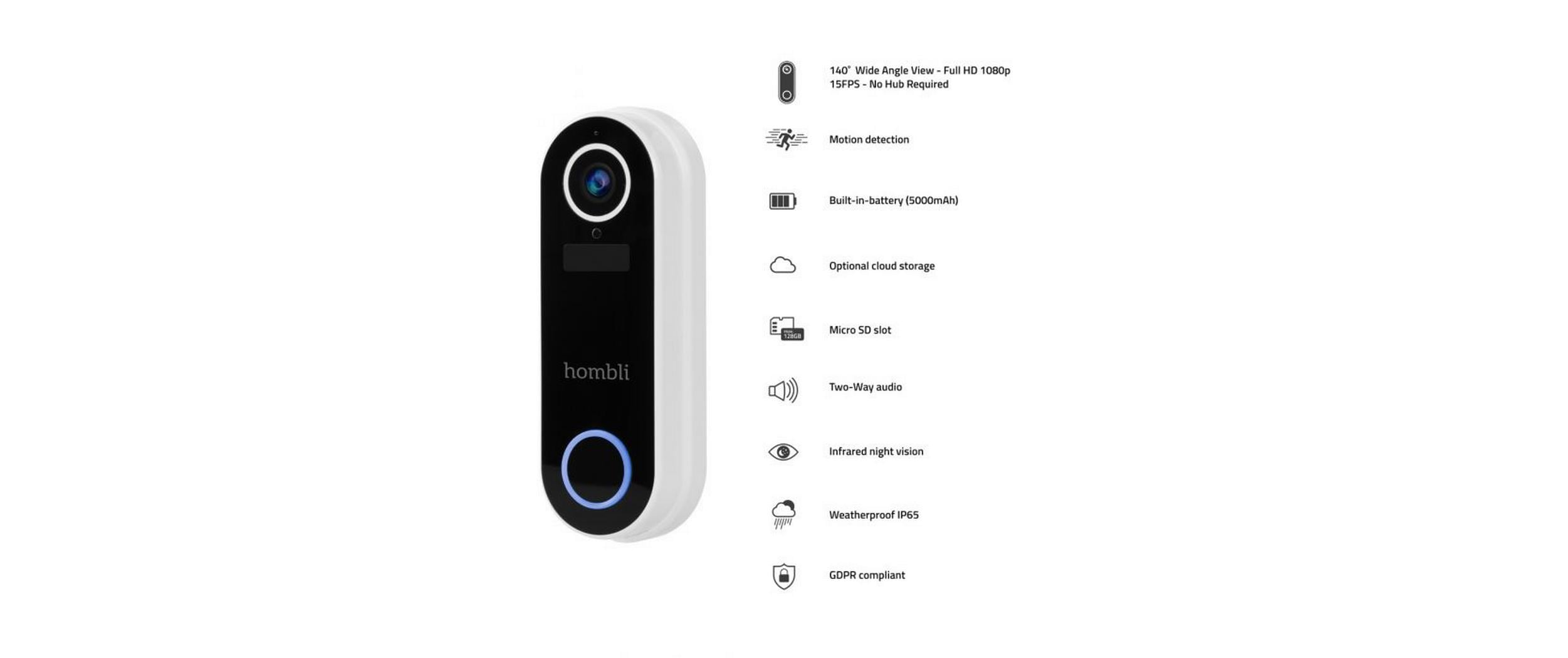 hombli Smart Doorbell Pack, Weiss