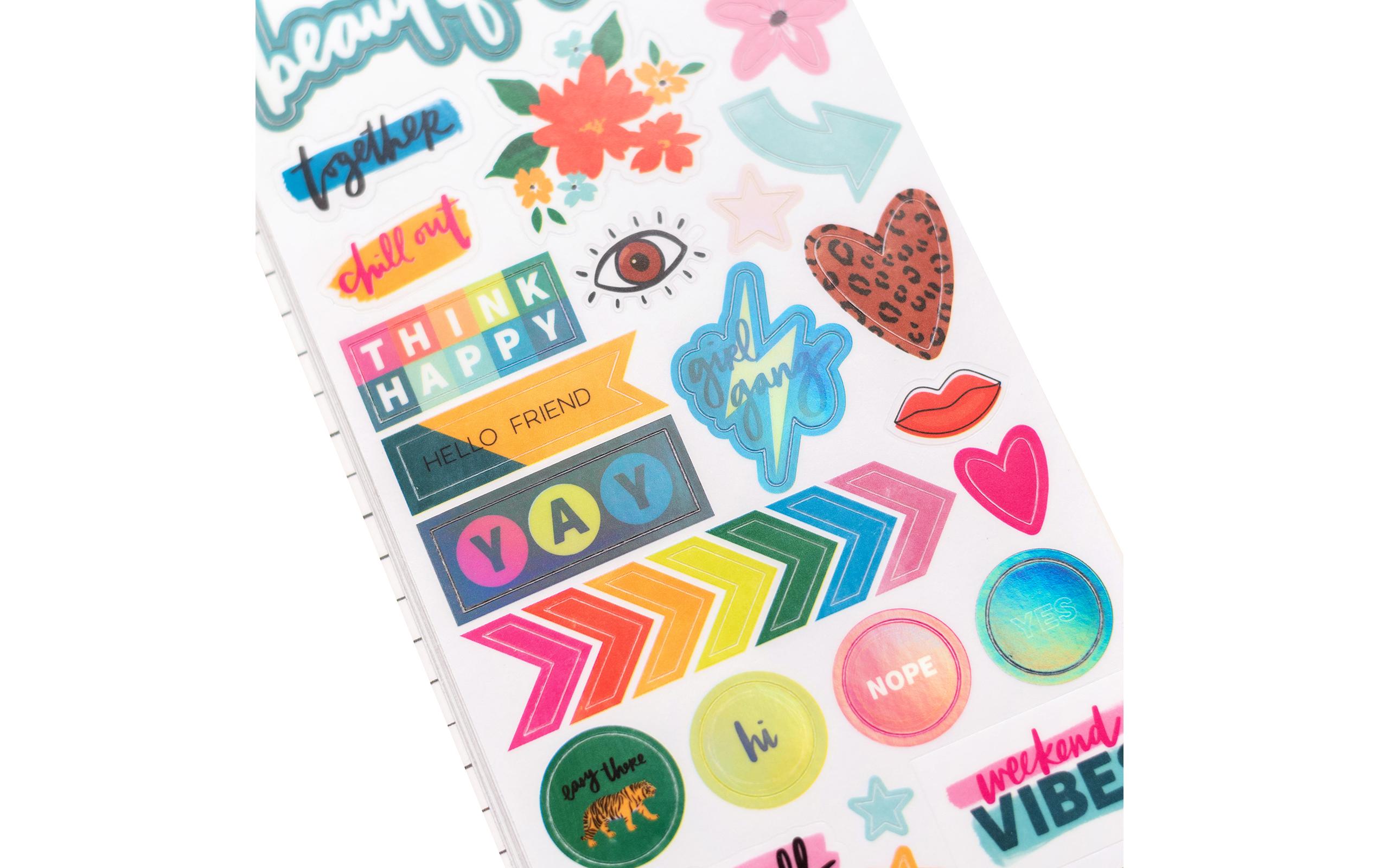 American Crafts Stickerbuch Bold + Brave 249 Stück, Mehrfarbig