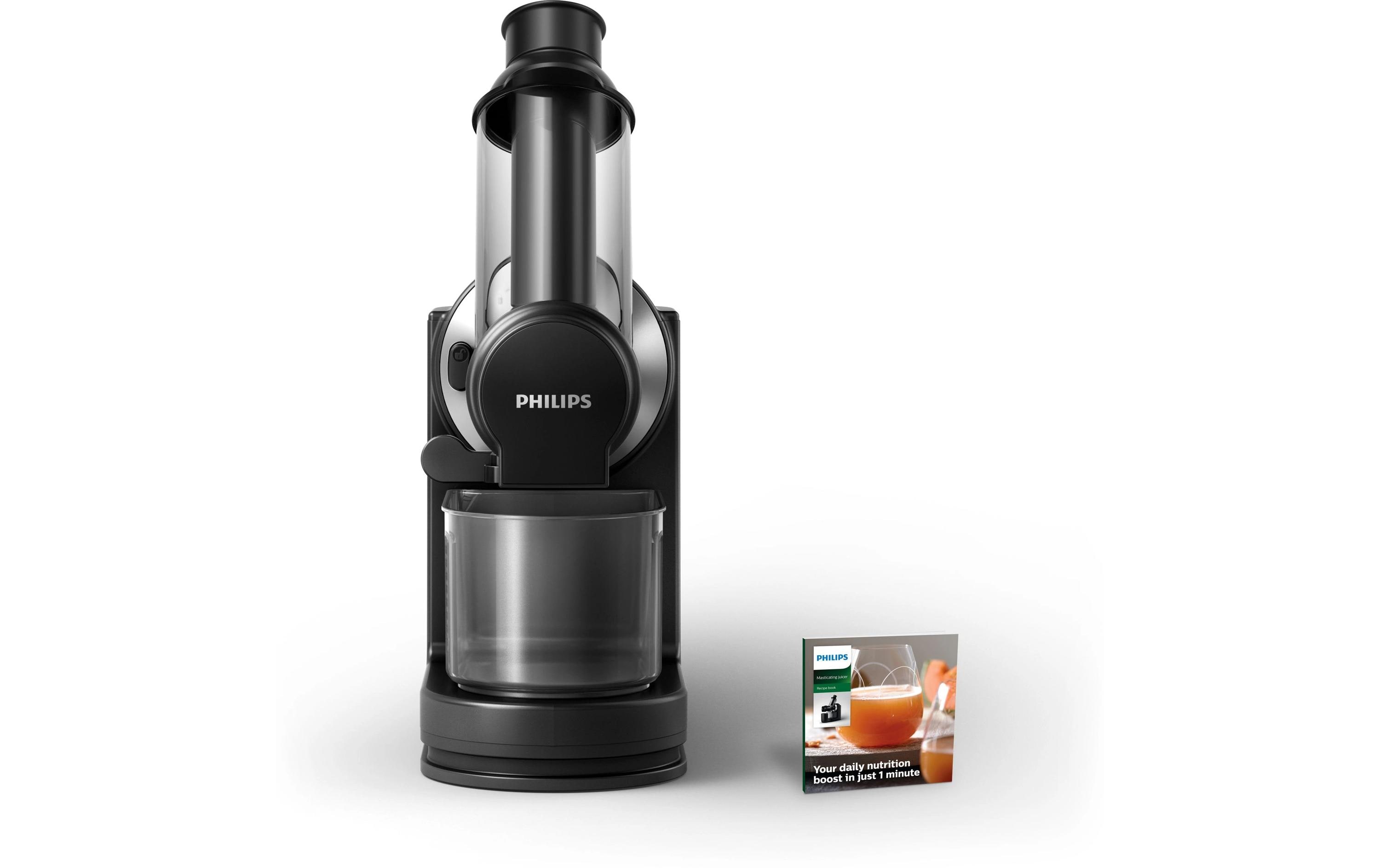 Philips Slow Juicer Viva Collection HR1889/70 Schwarz/Silber