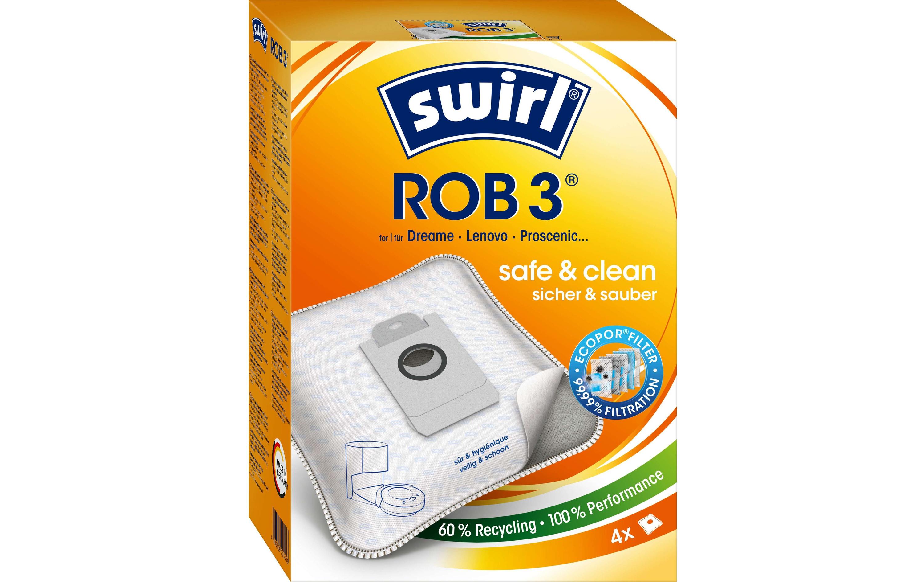 Swirl Staubfilterbeutel ROB 3 EcoPor 4 Stück