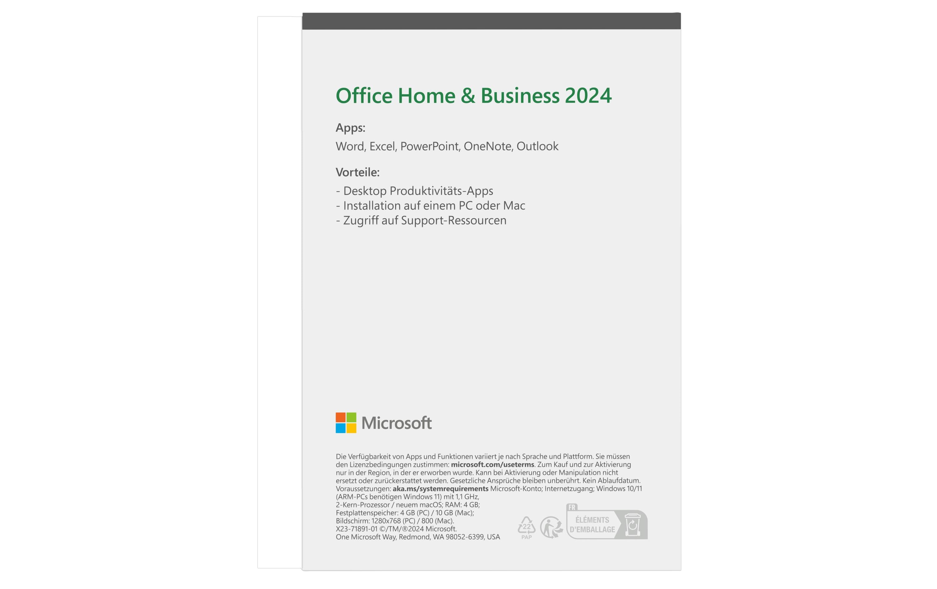 Microsoft Office Home & Business 2024 Vollversion, Englisch