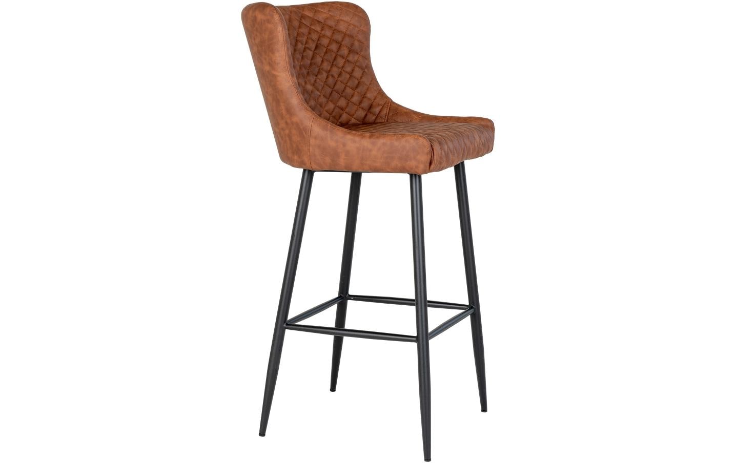 House Nordic Barhocker Dallas 2 Stück, 105 x 56 cm, Braun/Schwarz