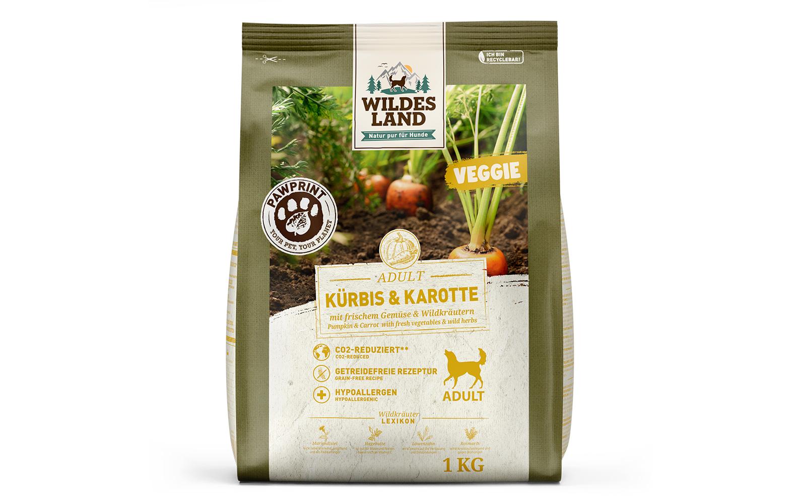 Wildes Land Halbfeuchtfutter PawPrint Veggie 1 kg