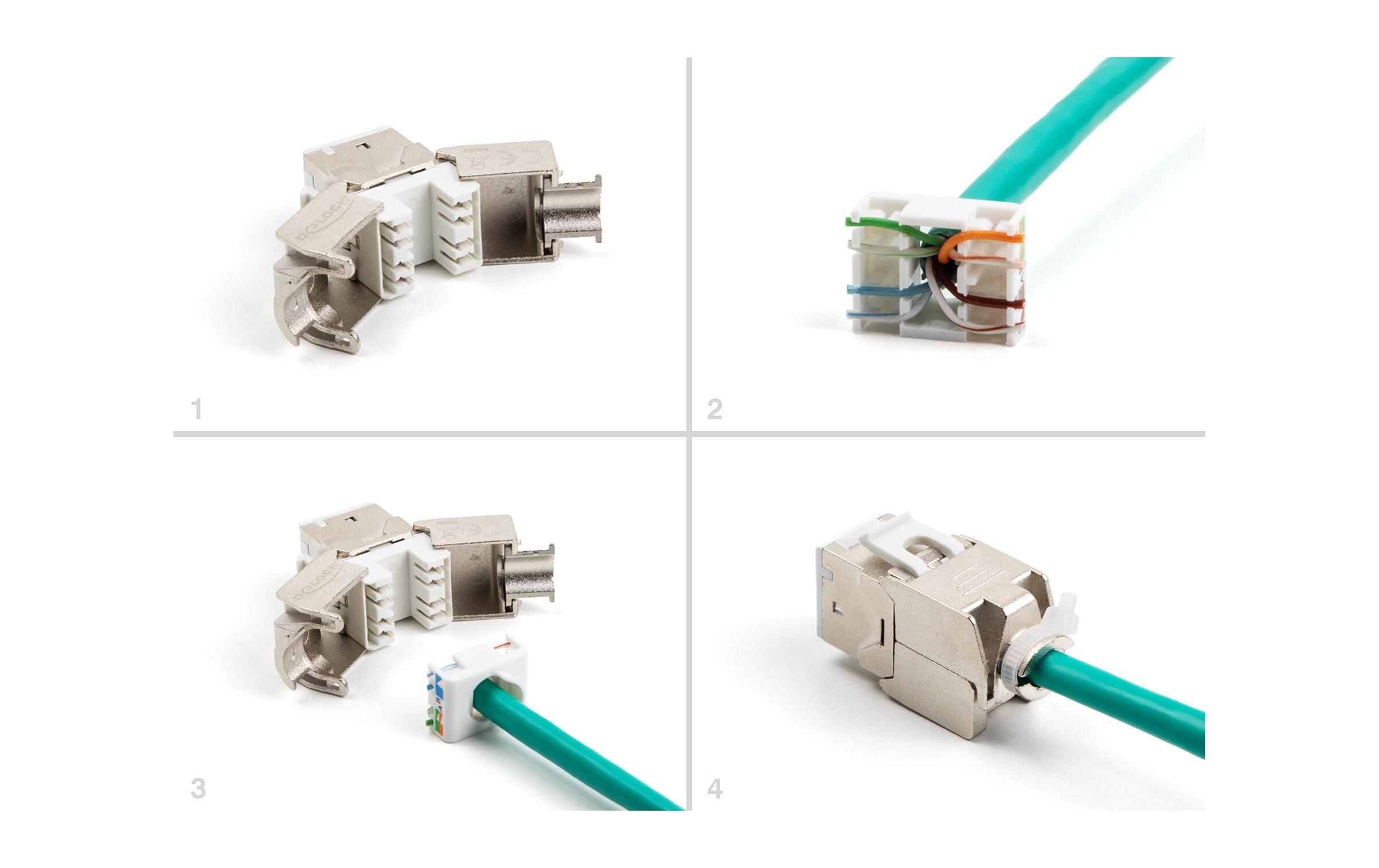 Delock Keystone-Modul RJ45 zu LSA Cat.6A Weiss, 10 Stück