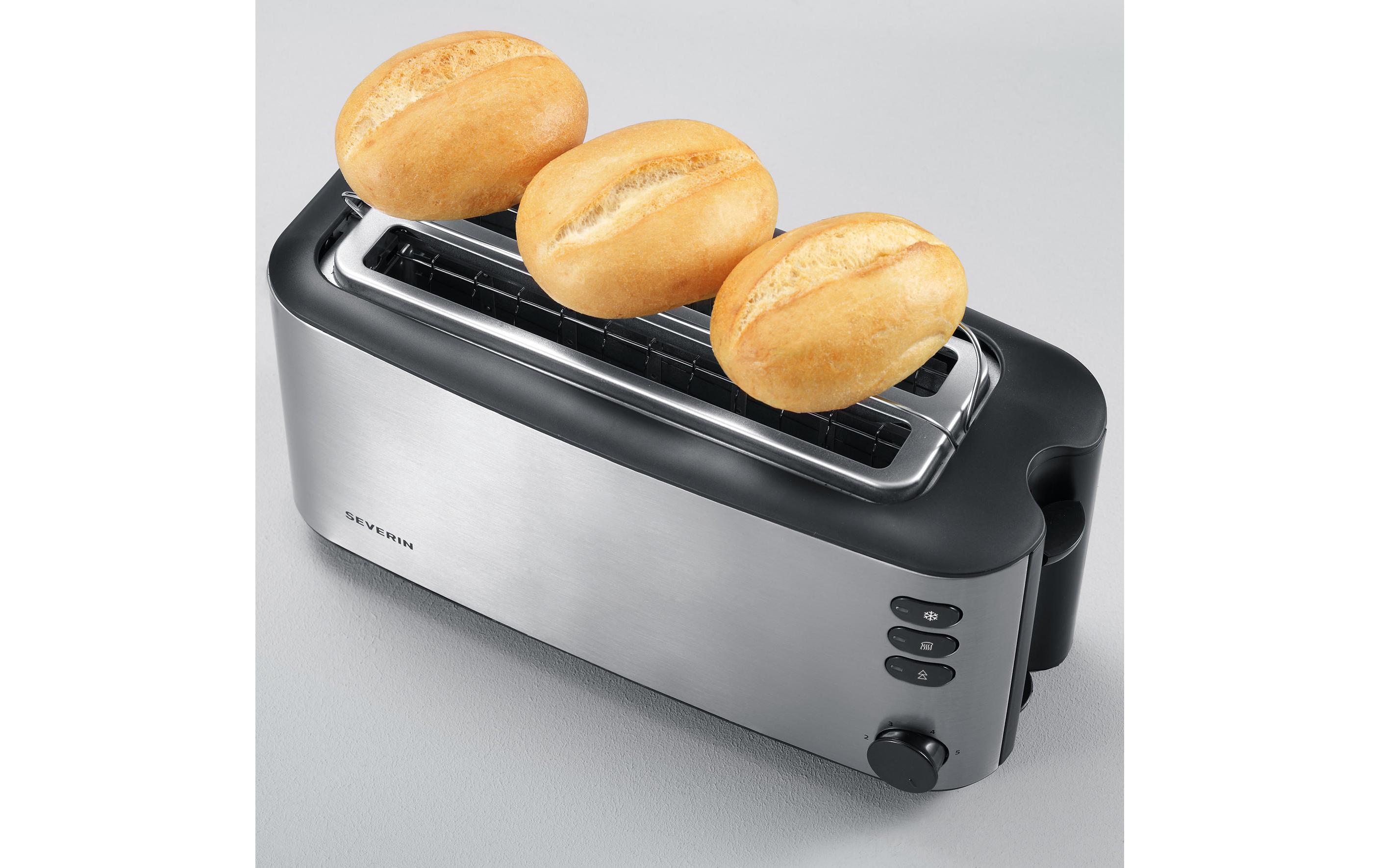 Severin Toaster Automatik-Langschlitz 2509 Schwarz/Silber