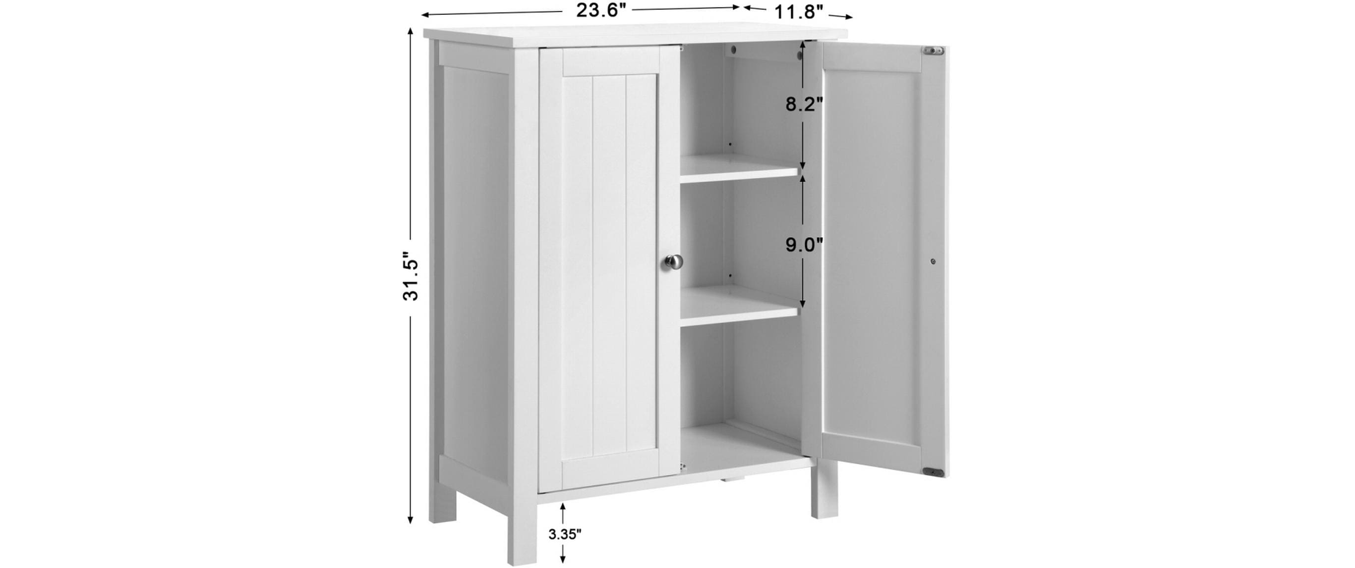 VASAGLE Badezimmerregal mit Doppeltür 60 x 80 cm, Weiss