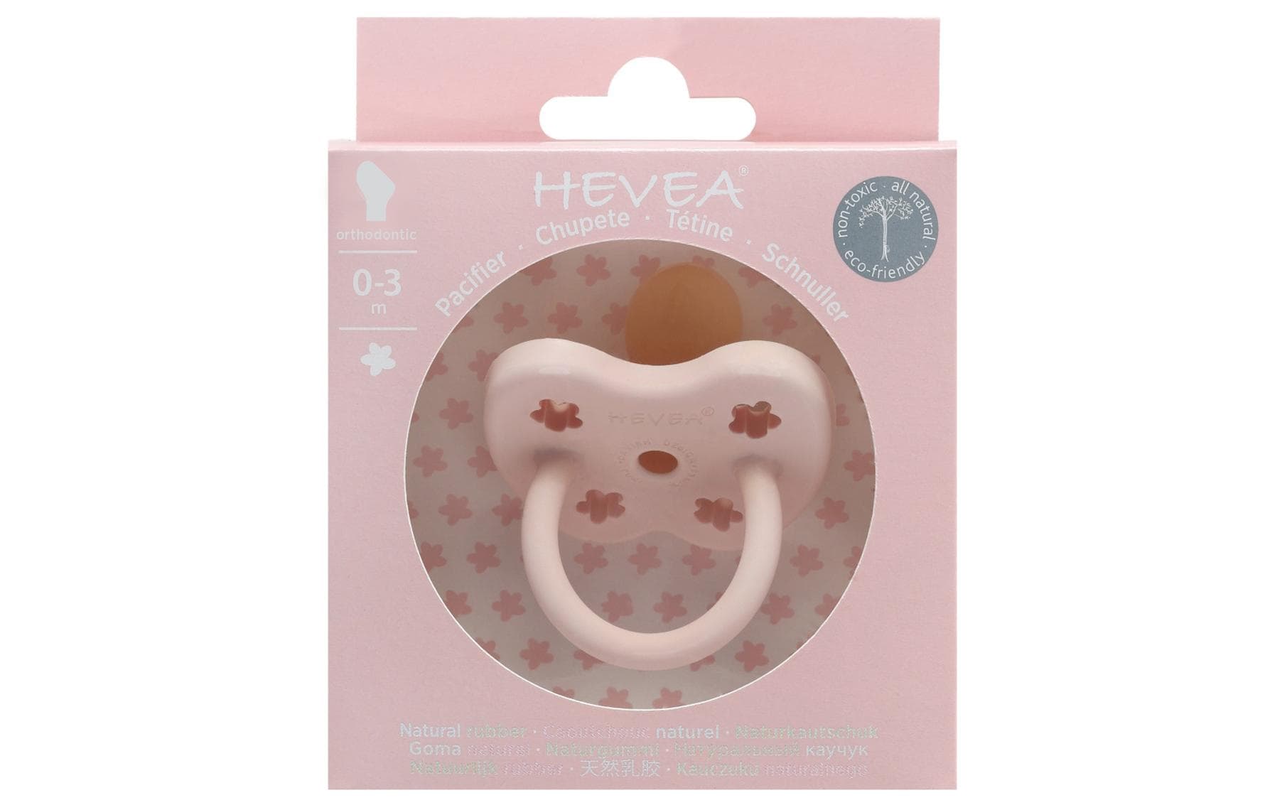 HEVEA Nuggi Blume Orthodontic Naturkautschuk 0-3 Monate