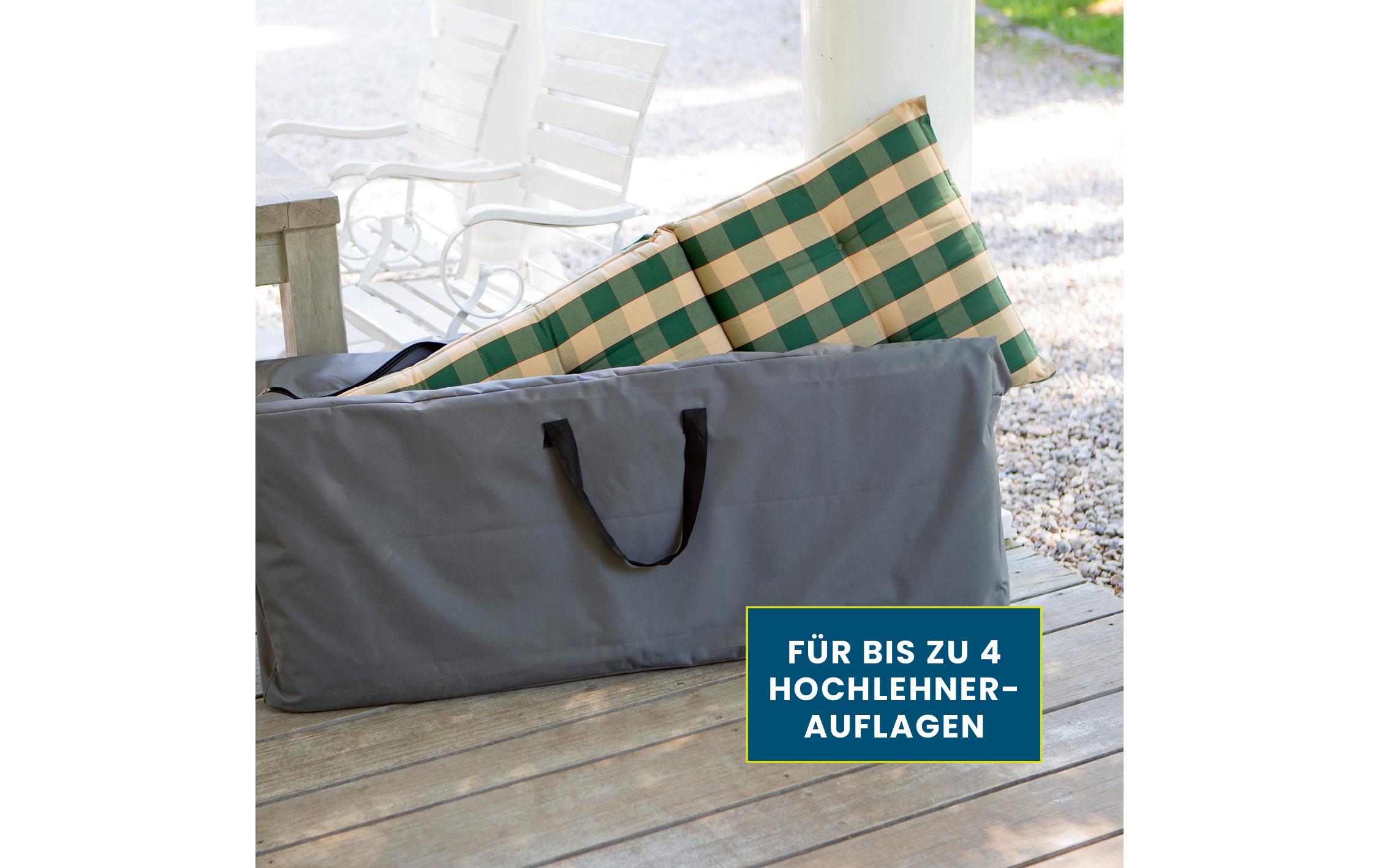 Hoberg Aufbewahrungstasche Gartenmöbelpolster, 130x32x50cm, grau