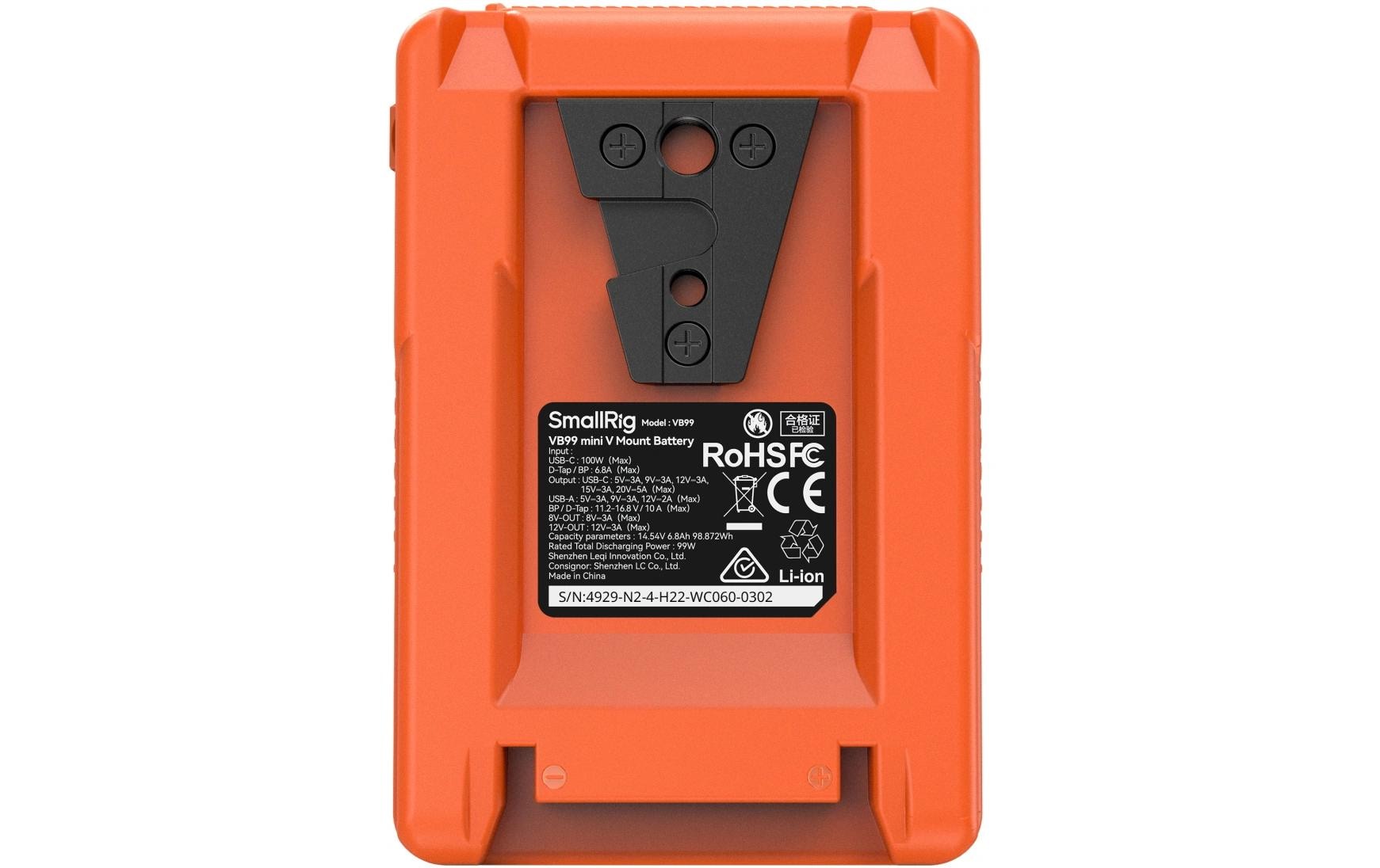 Smallrig VB99 Mini V-Mount-Batterie Orange