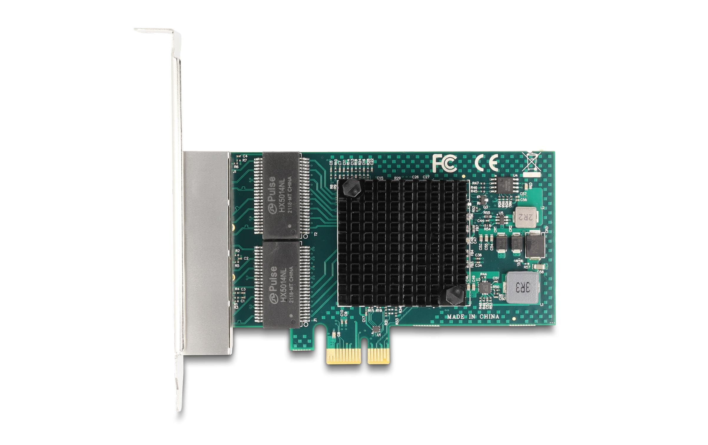 Delock Netzwerkkarte 4x RJ45 Gigabit, PCI-Express x1