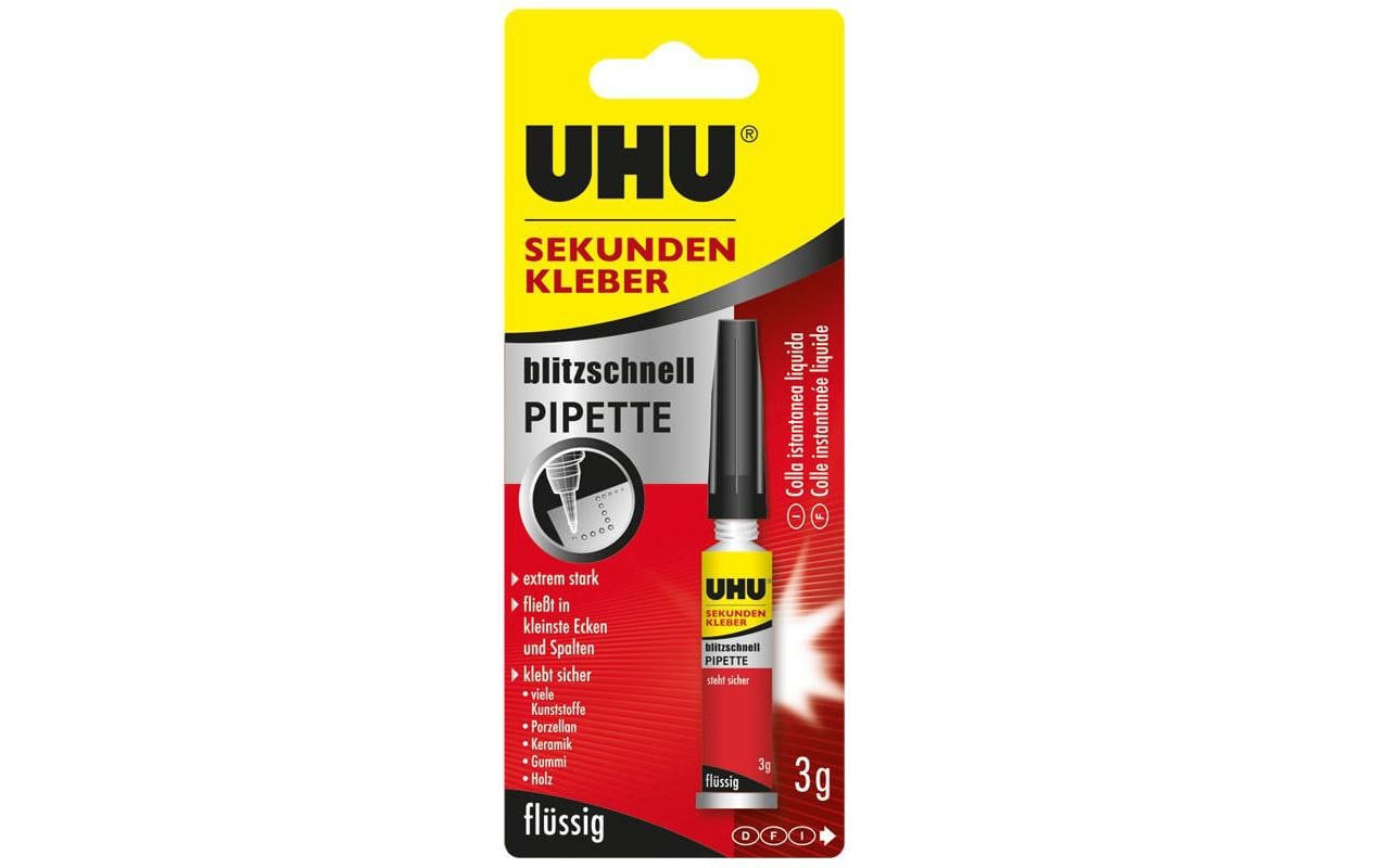 UHU Sekundenkleber Pipette 3 g, Transparent