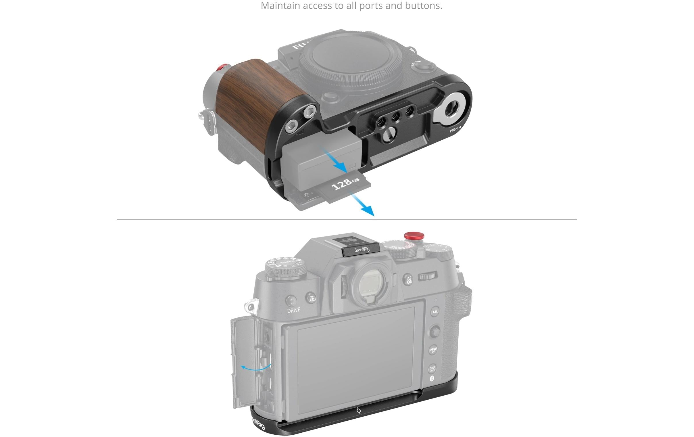 Smallrig L-Winkel Holzgriff für FUJIFILM X-T50 - Schwarz