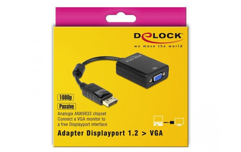 Delock Adapter Displayport - VGA Schwarz