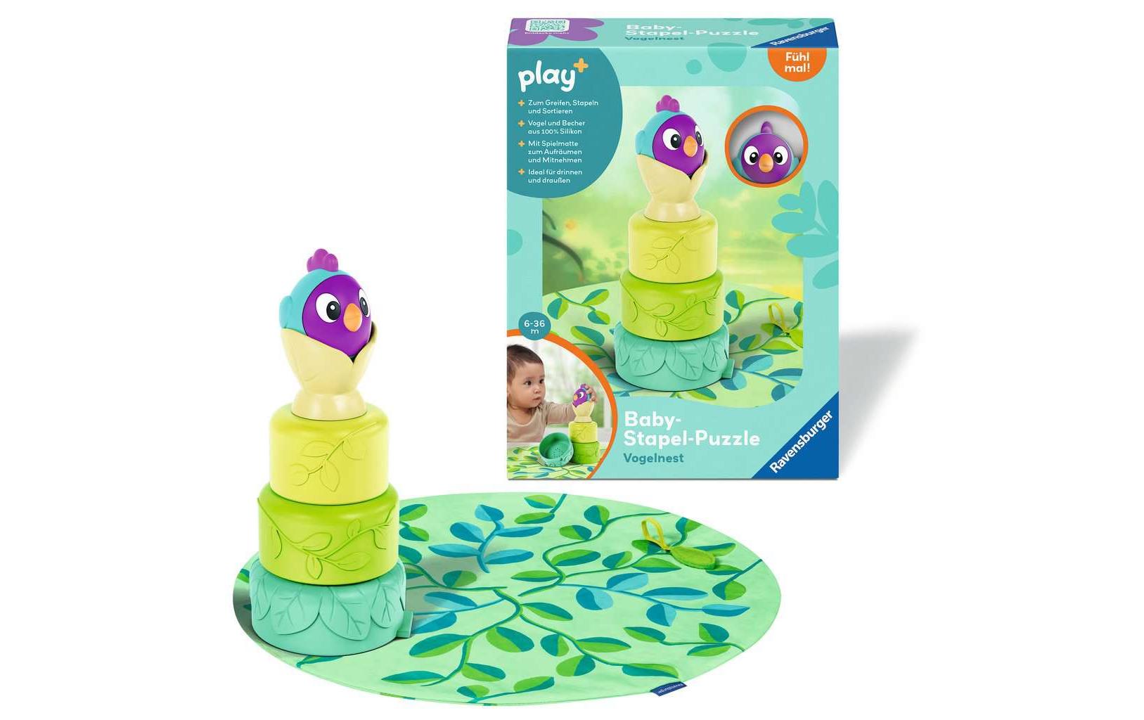 play+ Baby-Stapel-Puzzle: Vogelnest