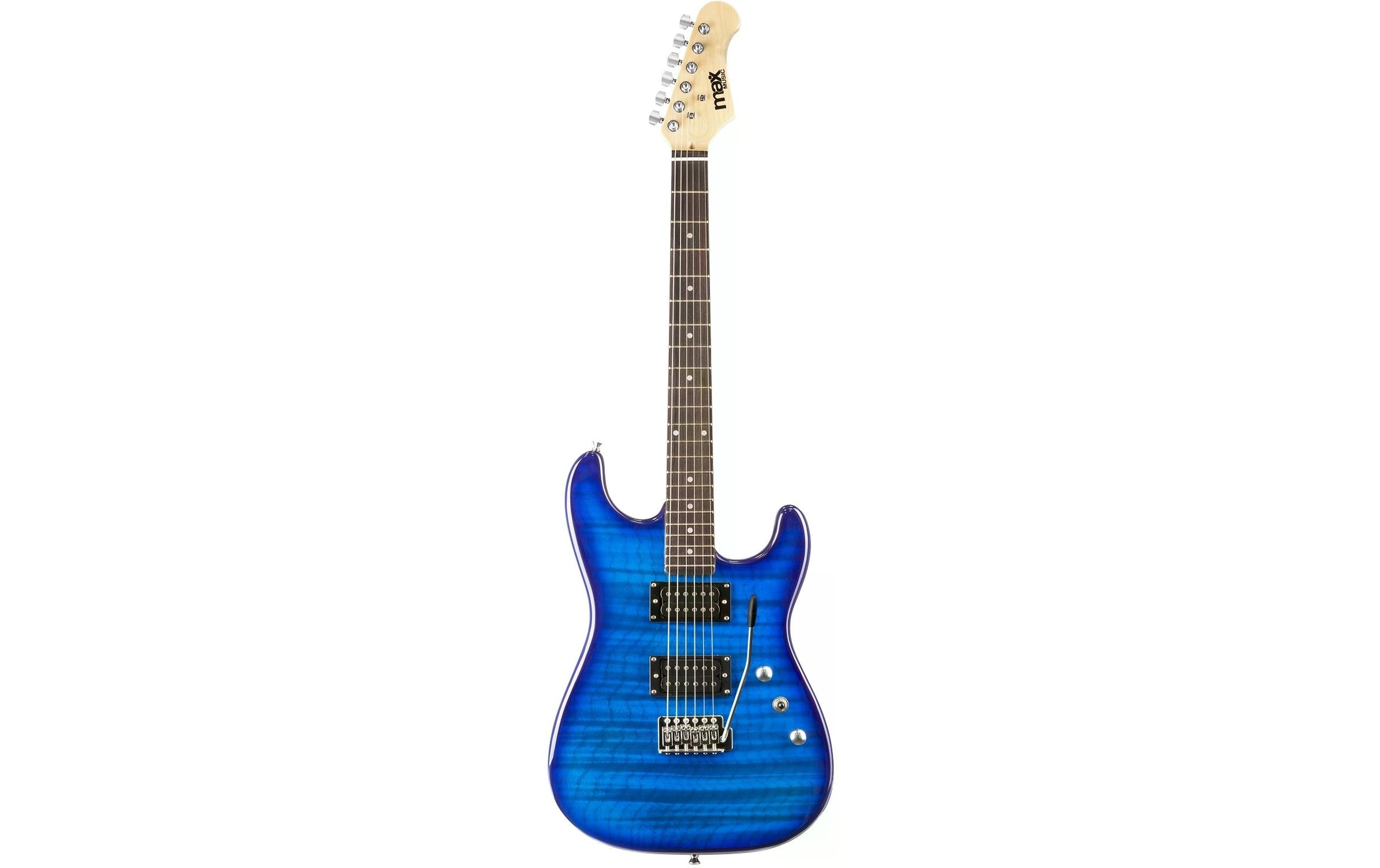 MAX E-Gitarre GigKit Quilted Style Blau