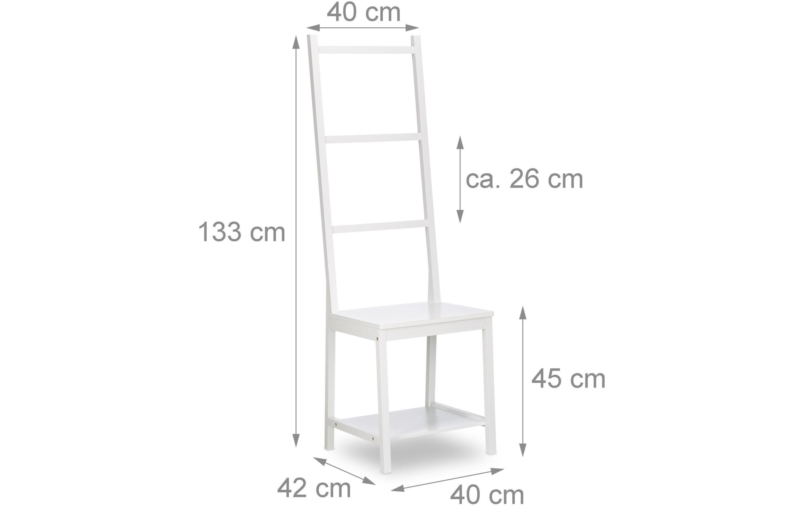 relaxdays Garderobenständer mit 3 Streben 133 x 40 x 42 cm, Weiss