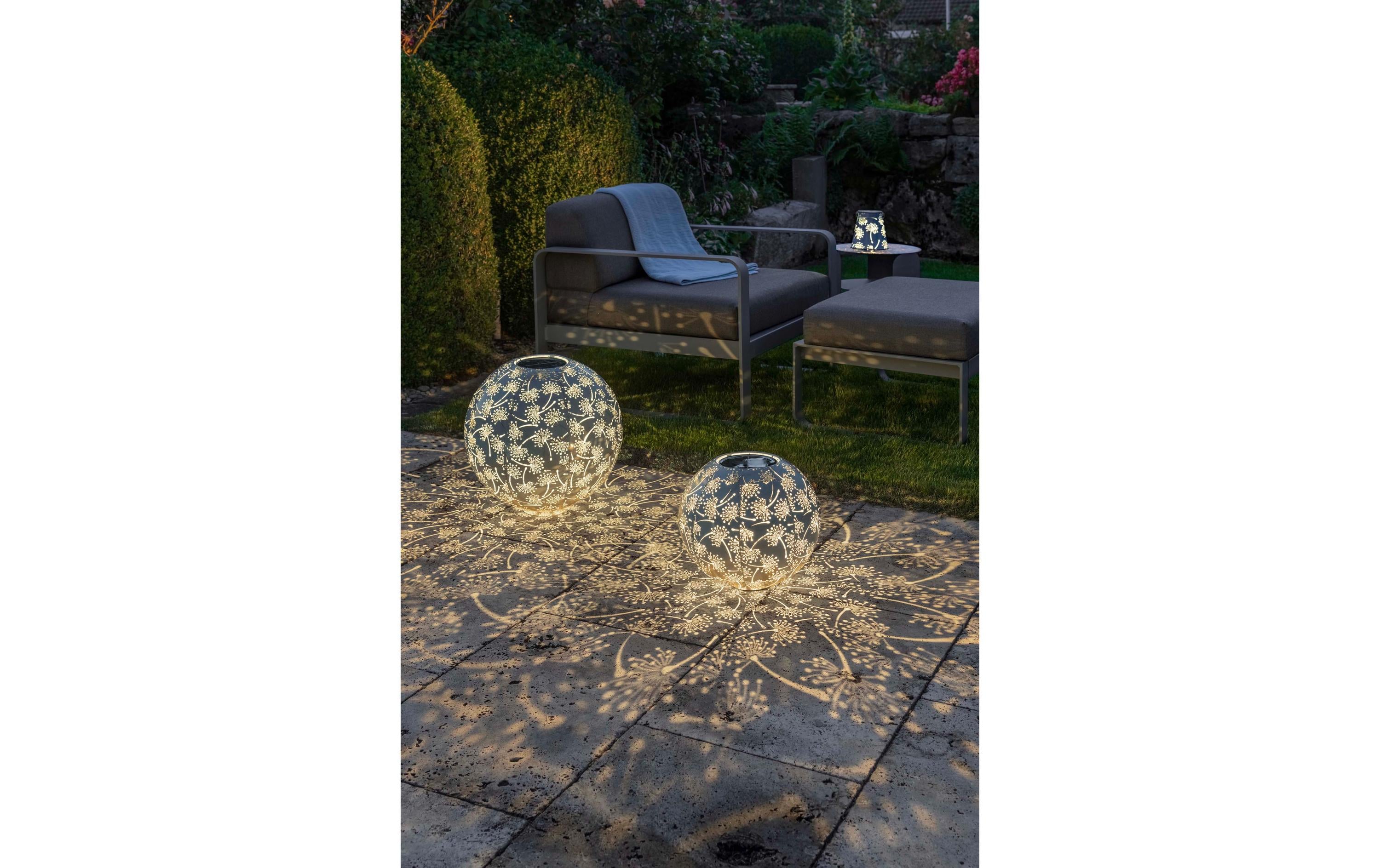 STT Laterne Solar Antic Ball Dandelion, Ø 40 cm, Hellblau