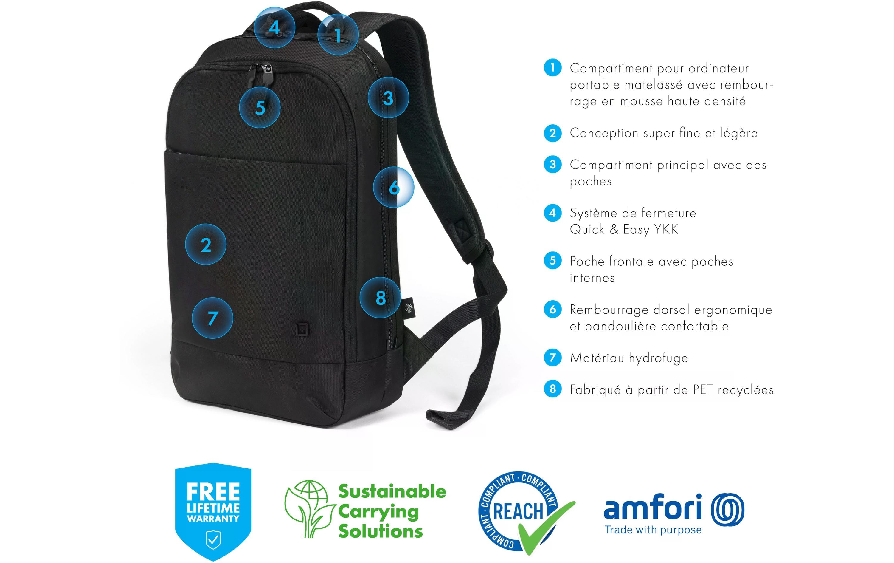 DICOTA Notebook-Rucksack Eco Slim MOTION 13 - 15.6” Schwarz