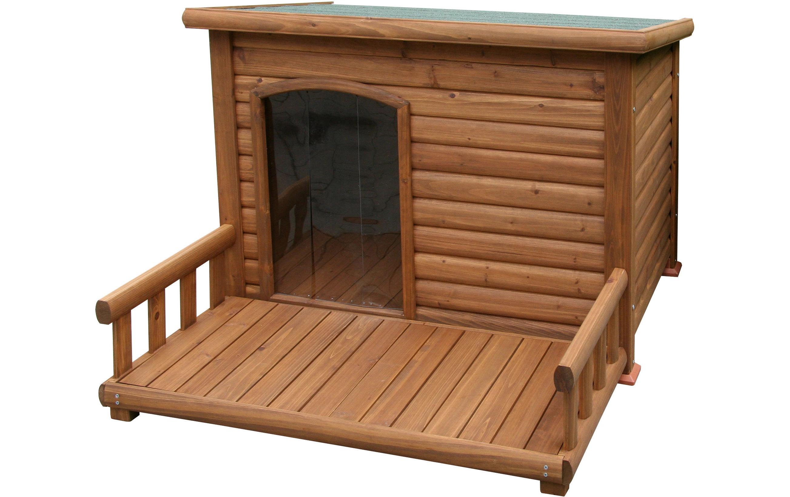 Kerbl Hundehütte mit Terrasse 113 cm x 127 cm x 83 cm