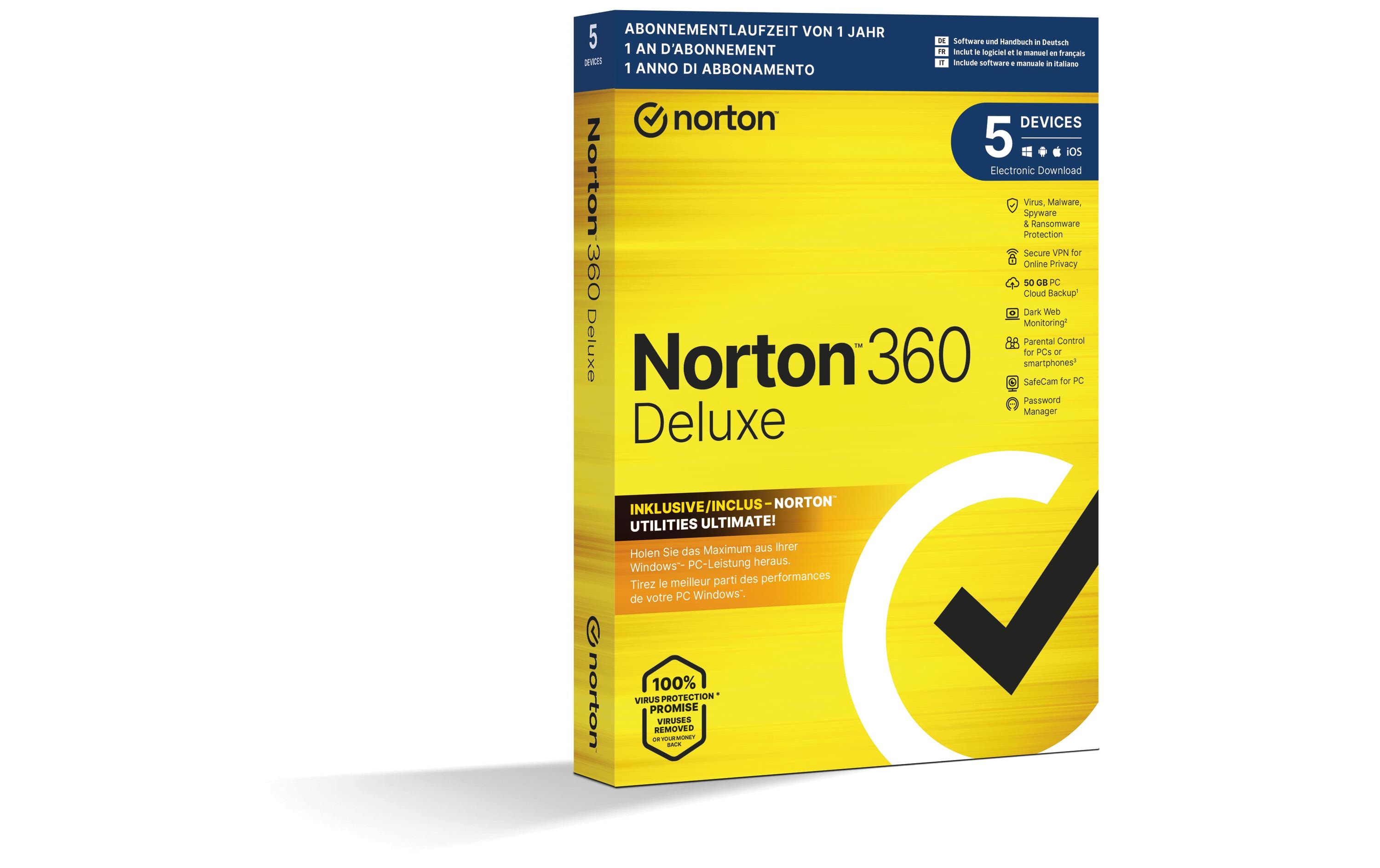 Norton Norton 360 Deluxe inkl. Utilities Ultimate Box, 5 Dev., 1yr