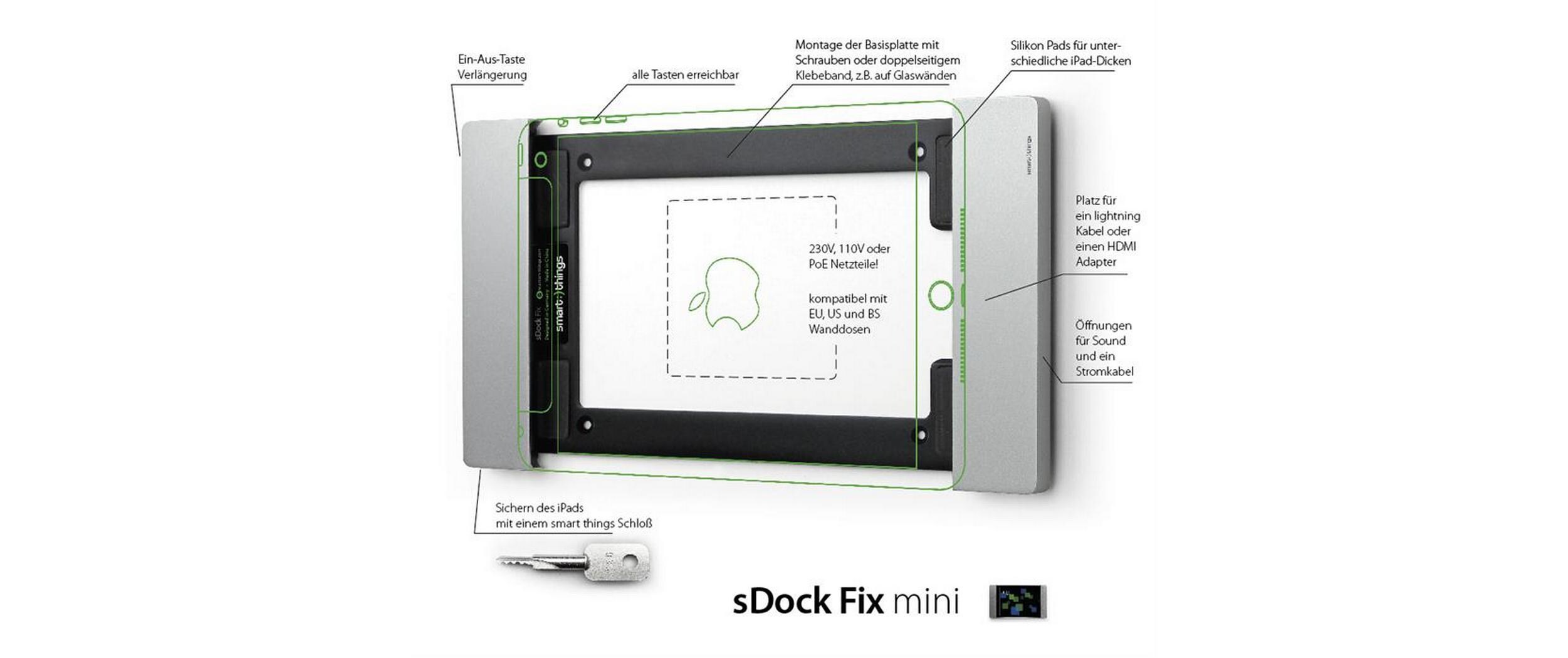 Smart Things Halterung sDock Fix Mini, Schwarz, iPad Mini 6