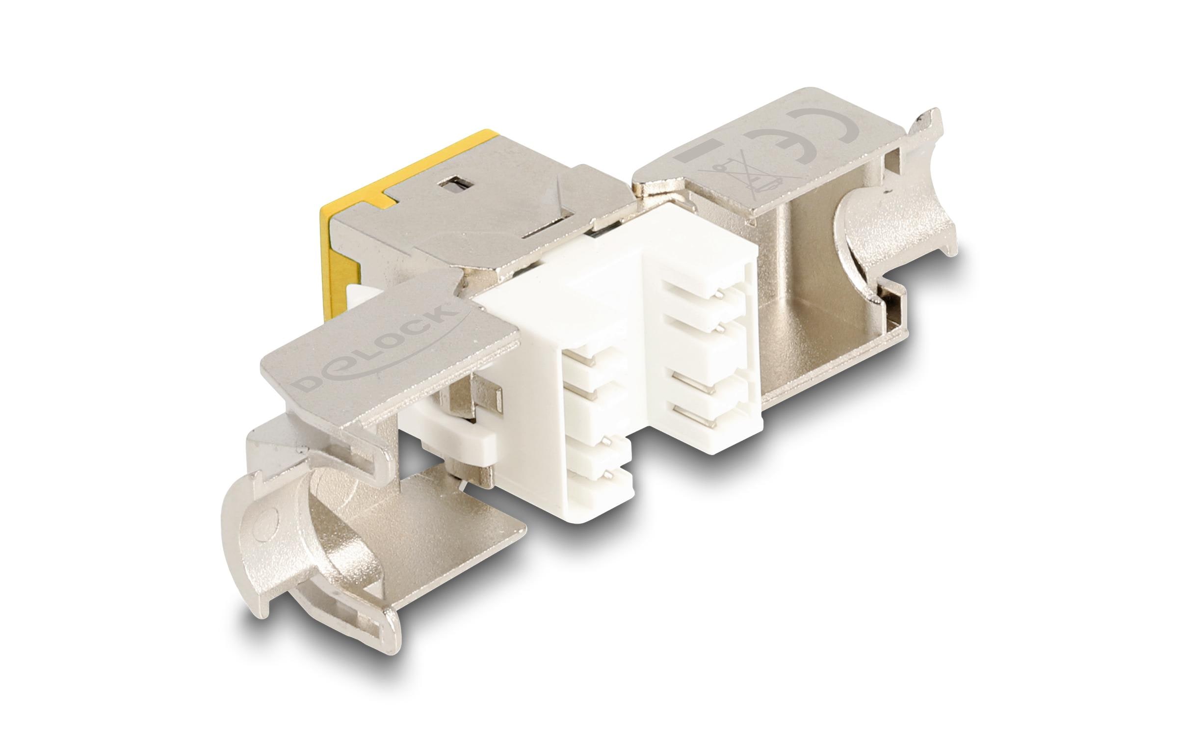 Delock Keystone-Modul RJ45 zu LSA Cat.6A Gelb, 10 Stück