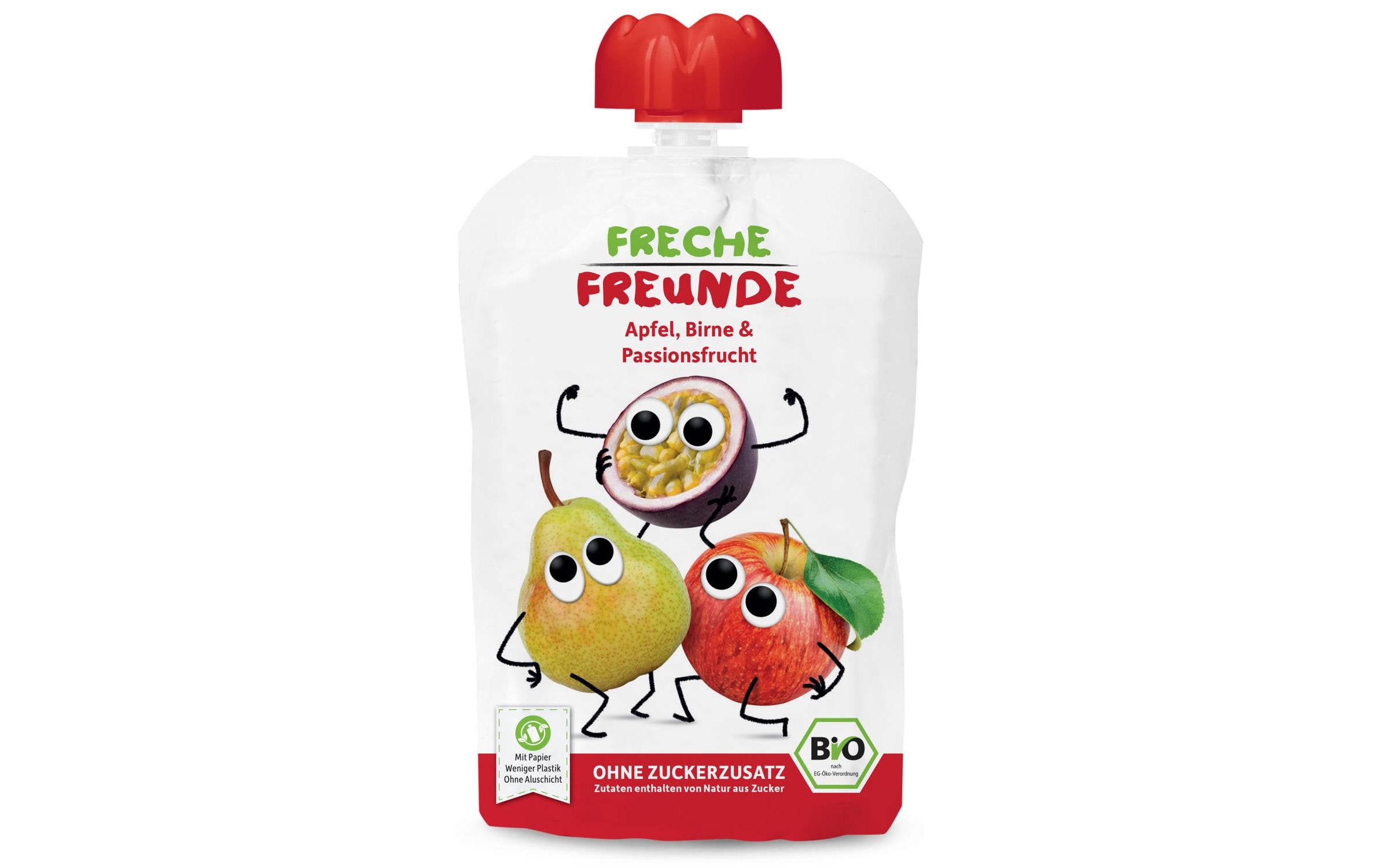 Freche Freunde Quetschbeutel Apfel Birne & Passionsfrucht Bio 100 g