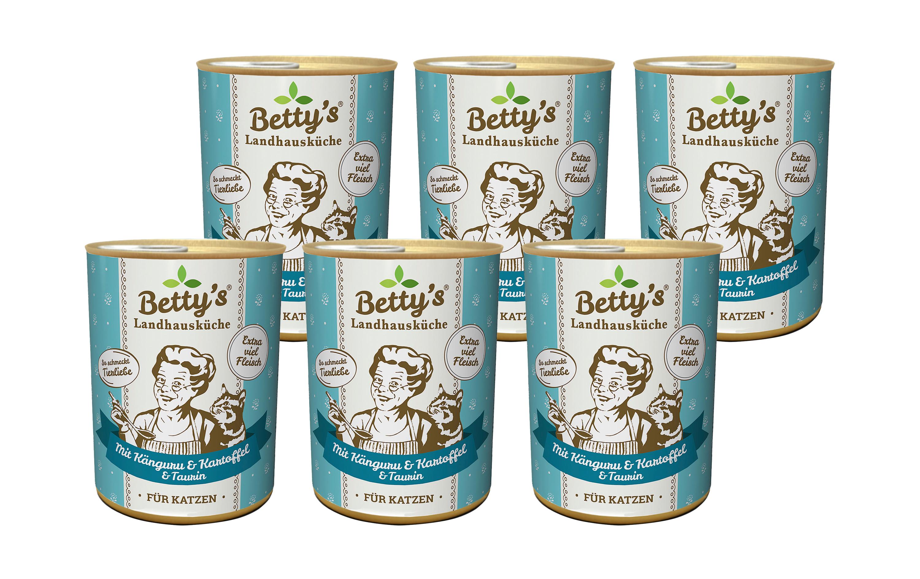 Betty's Landhausküche Nassfutter Känguru mit Kartoffel, 6 x 400 g