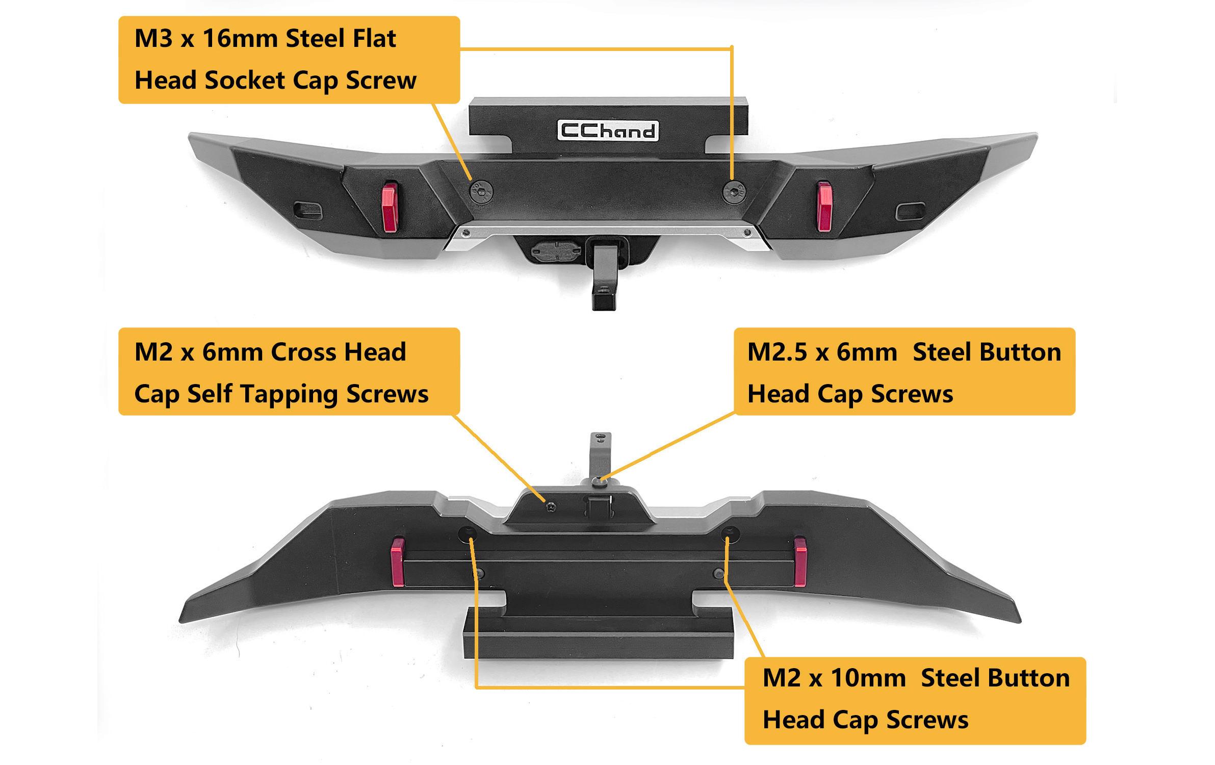 RC4WD Heck Stossstange mit AHK, Metall, TRX-4 Bronco 21