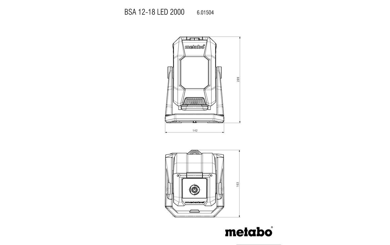 Metabo Akku-Lampe BSA 12-18 LED 2000 Solo, im Karton