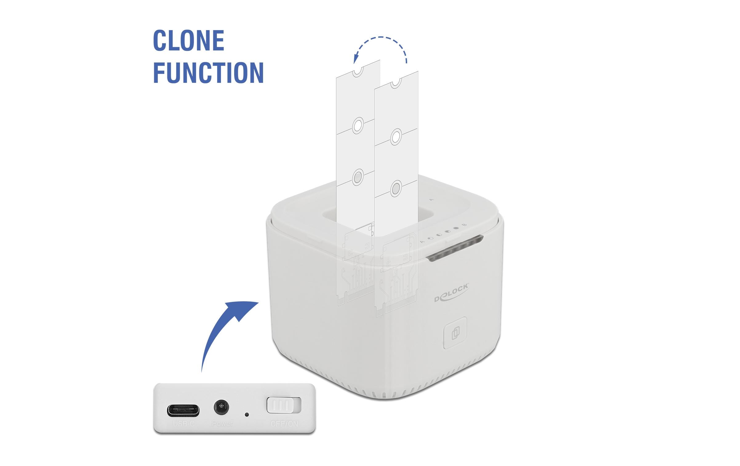 Delock Dockingsstation M.2 NVME SSD Klon Station