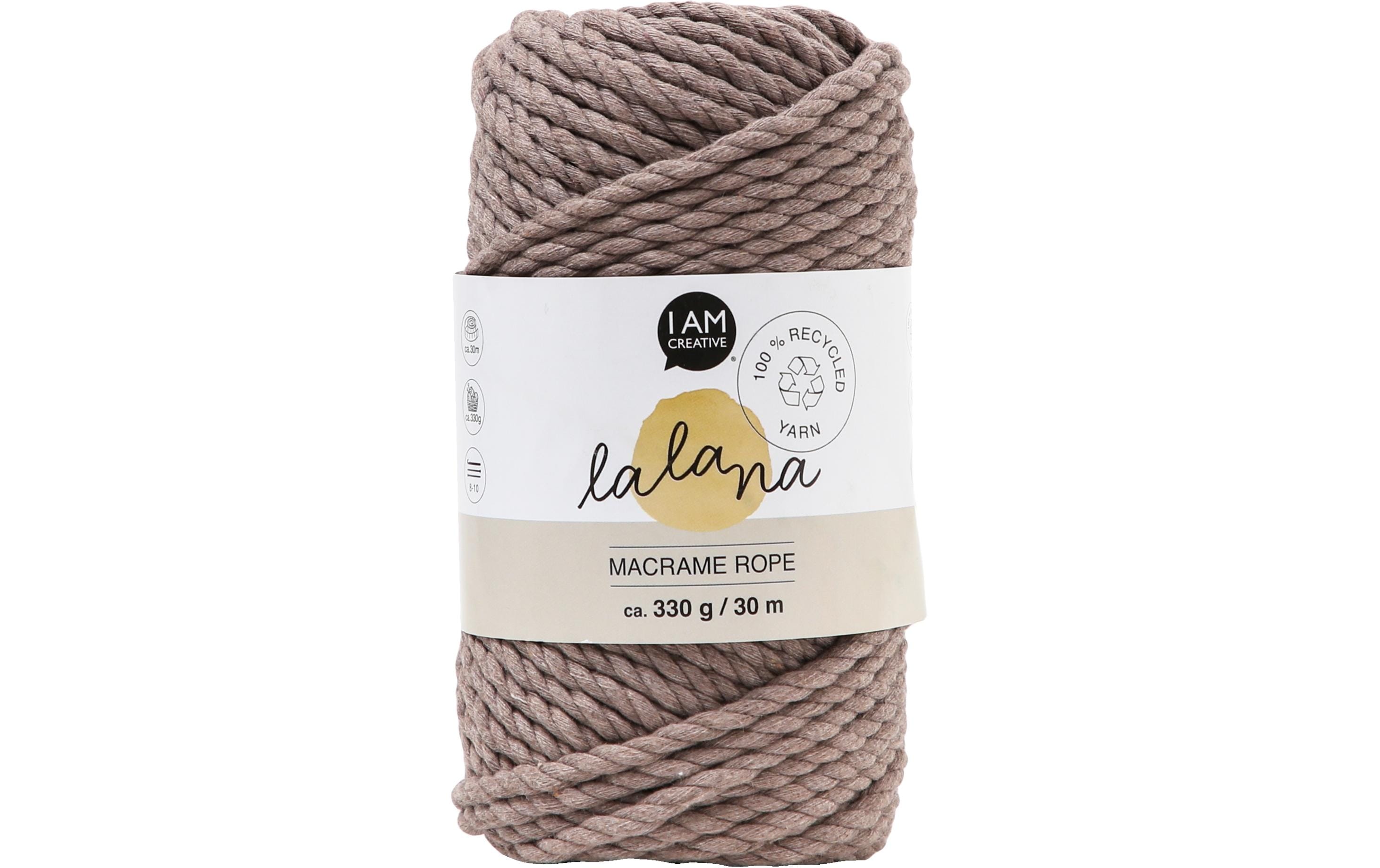 lalana Wolle Makramee Rope 5 mm, 330 g, Braun