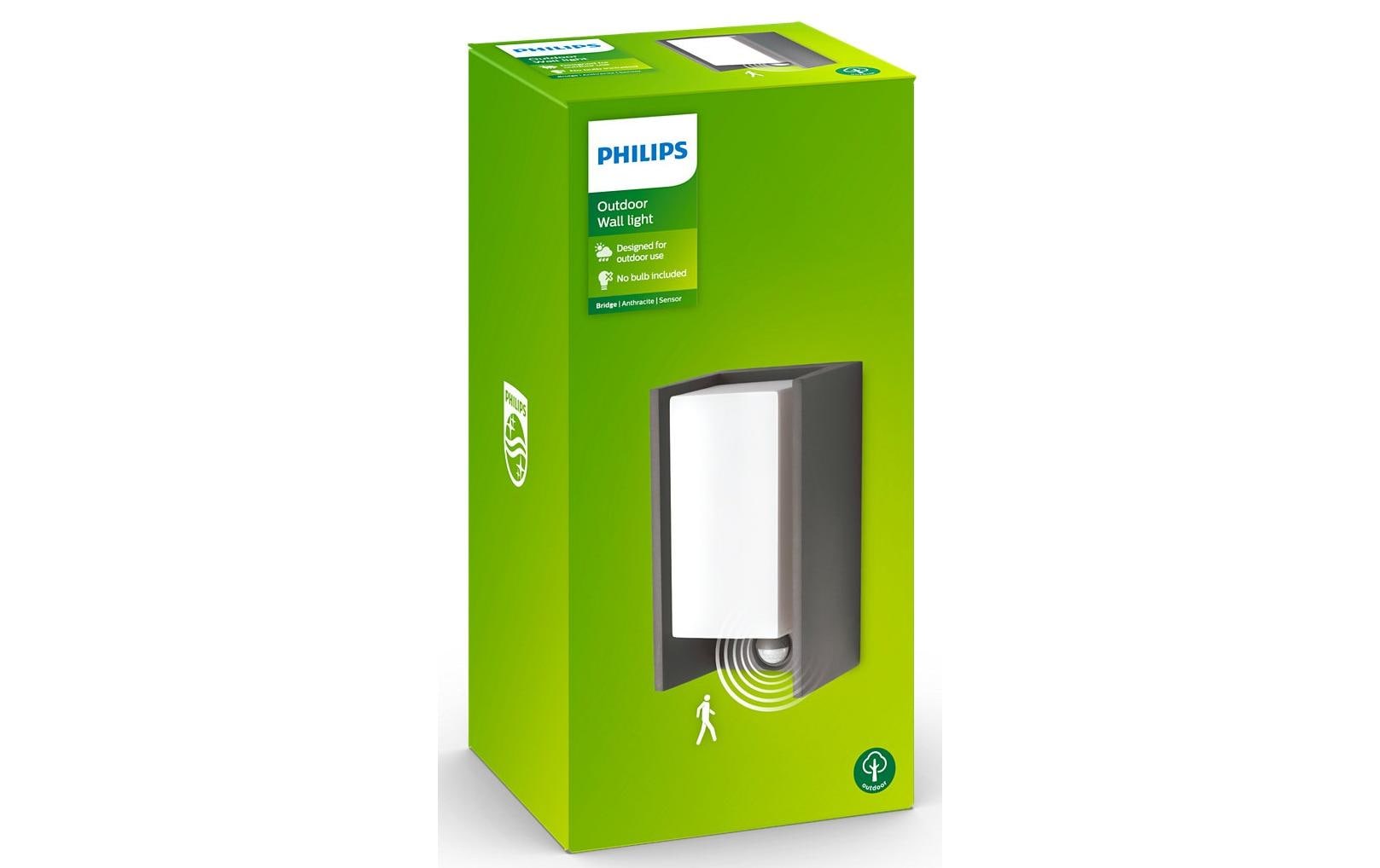 Philips Wandleuchte Bridge, E27, 42W, Anthrazit, BWM