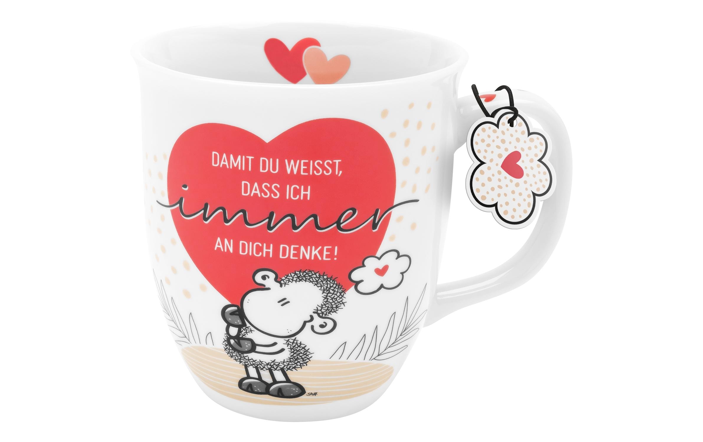 Sheepworld Kaffeetasse Damit du weisst 400 ml, 1 Stück, Weiss