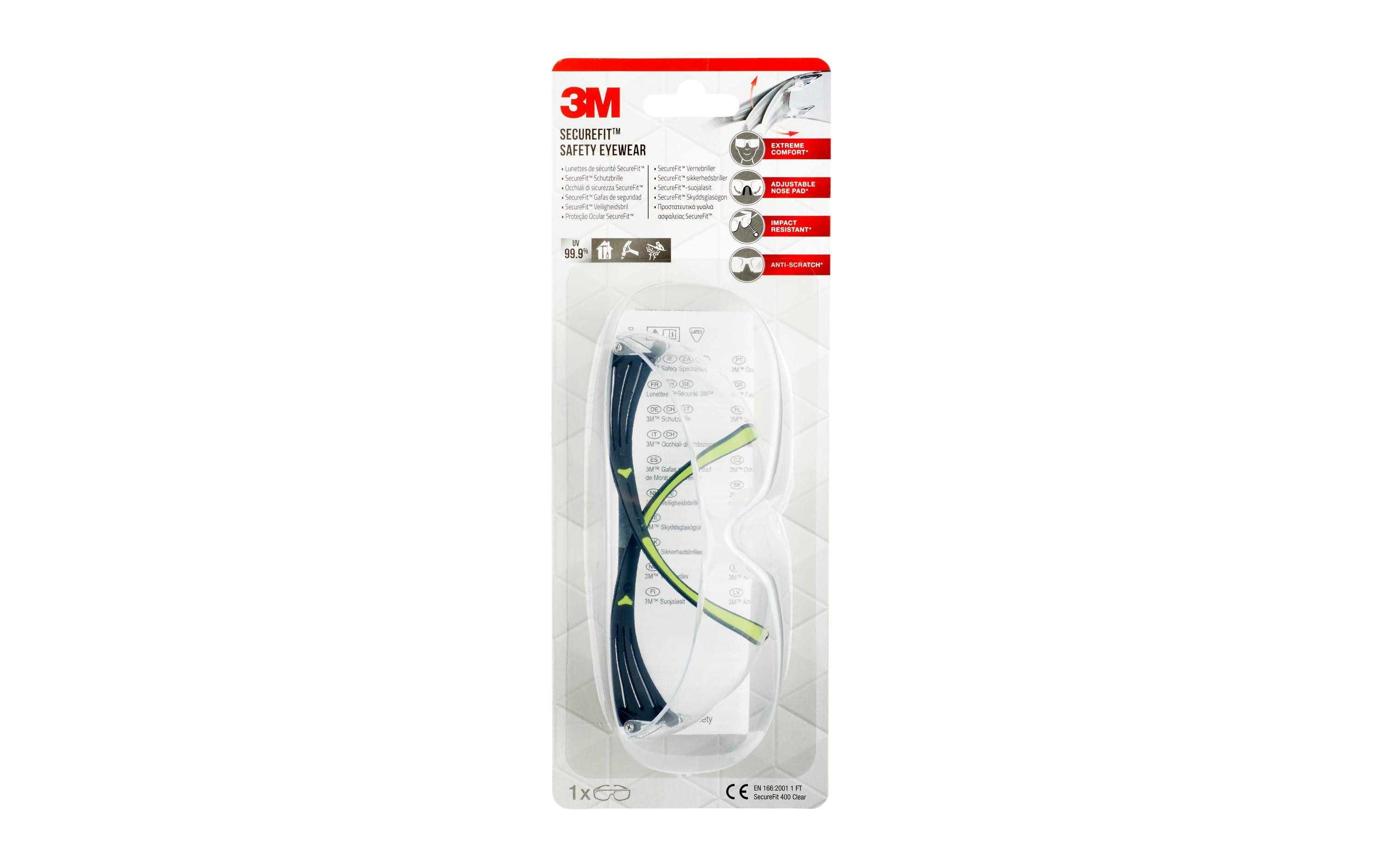 3M Schutzbrille SecureFit 400 transparent