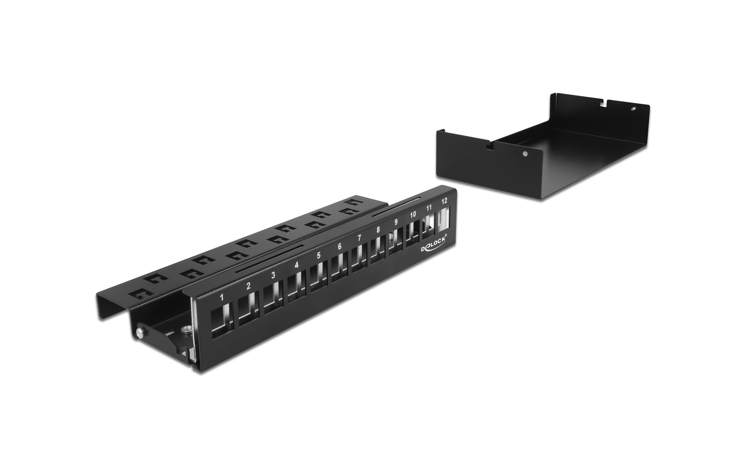 Delock Gehäuse Keystone Patchpanel 12 Port Schwarz