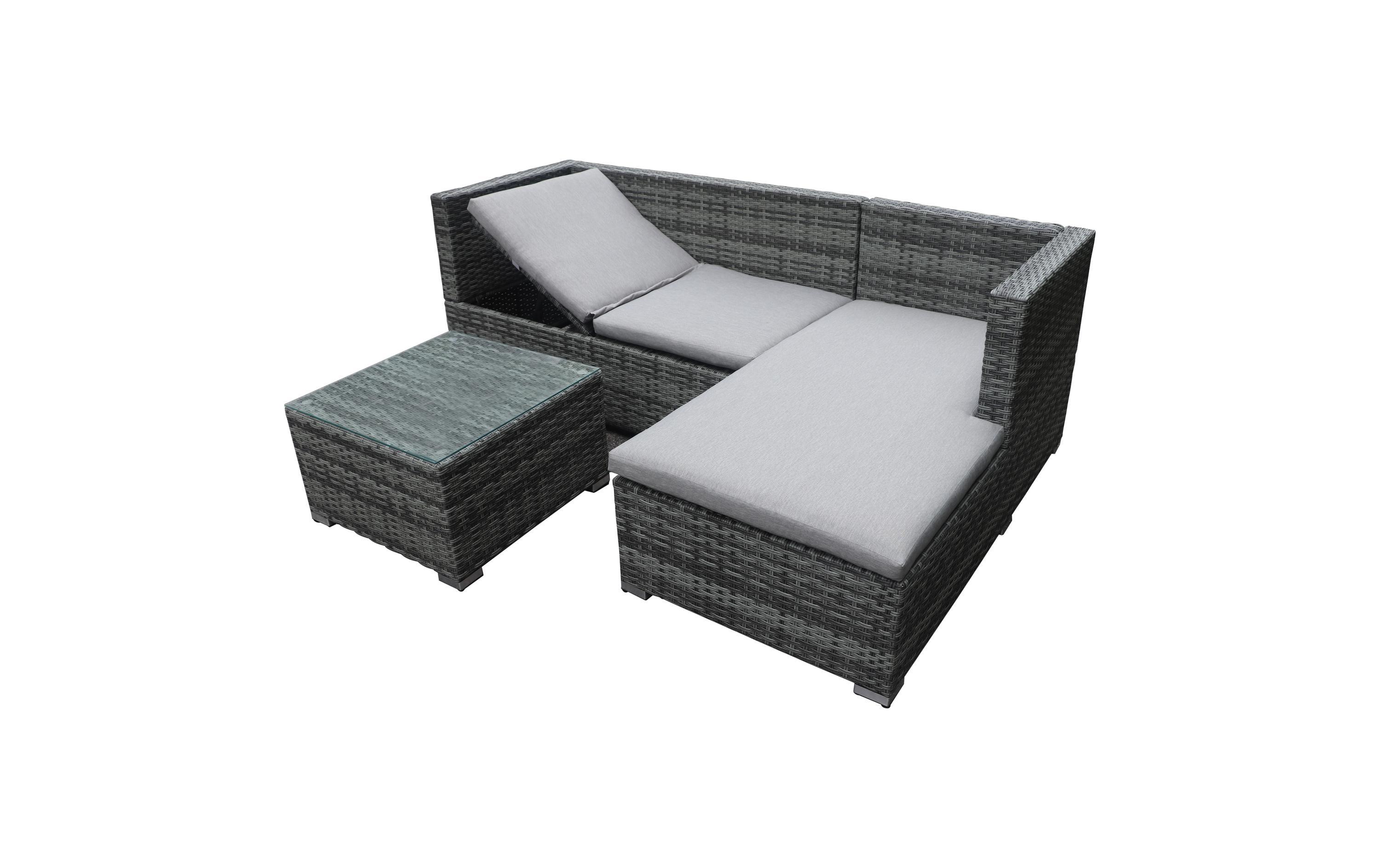 COCON Loungeset Brissago, Grau, 4 Sitzplätze