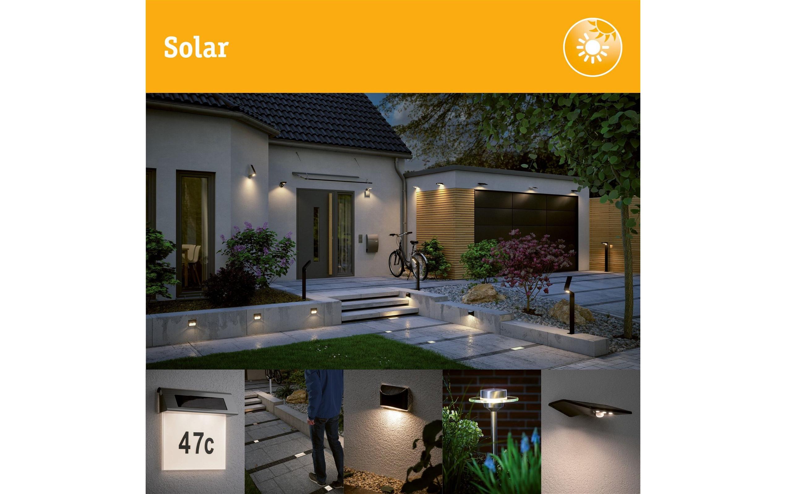 Paulmann Solar LED Pollerleuchte Layra, Eisen gebürstet