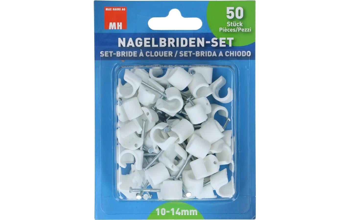 Max Hauri Nagelbriden Set 10-14 mm weiss 50 Stück