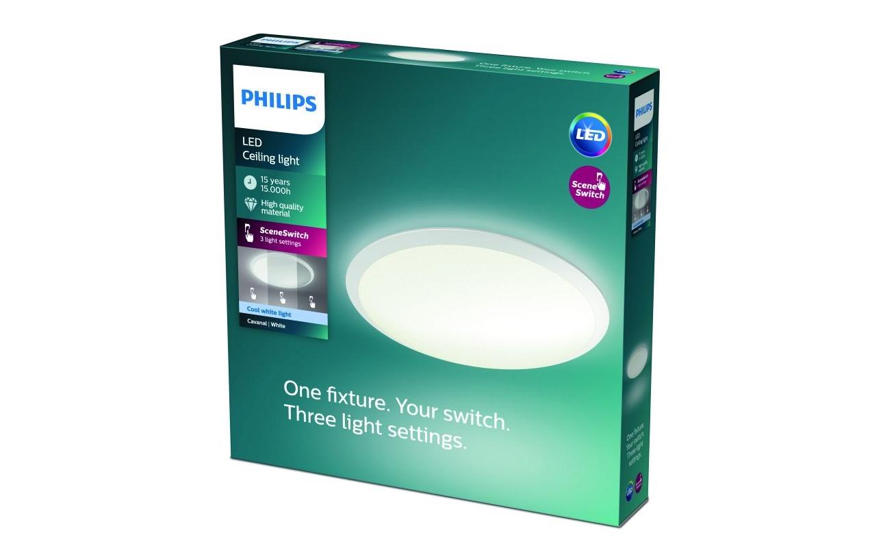 Philips Deckenleuchte Cavanal, 18 W, 4000 K, Weiss