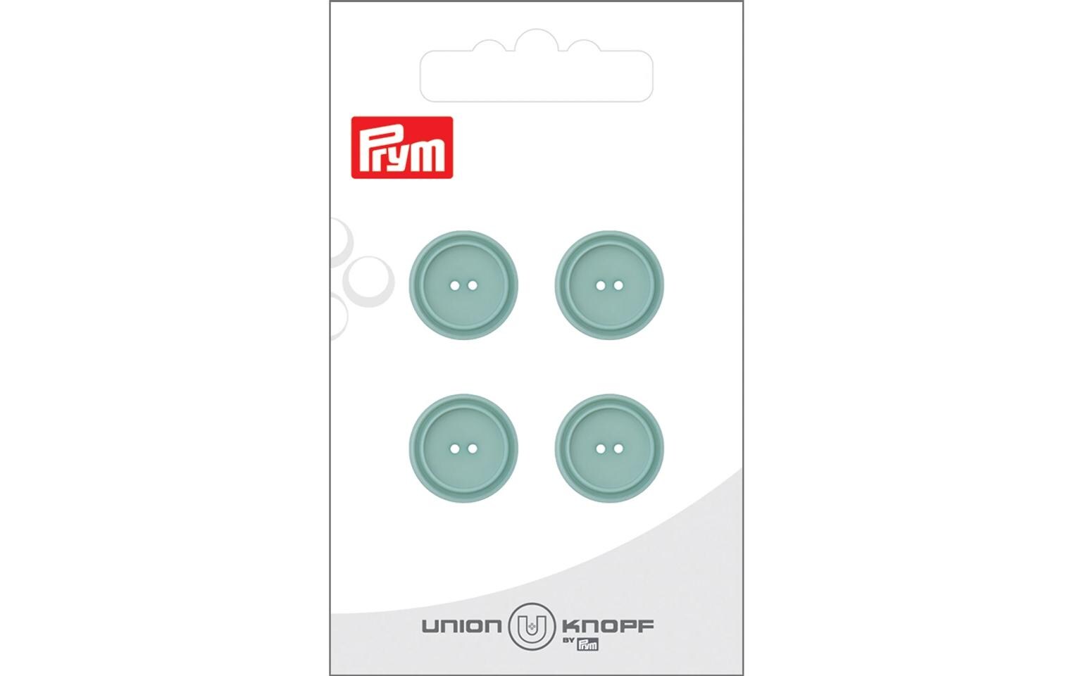 Prym Union Knopf Knöpfe Polyester 15 mm, 4 Stück, Türkis