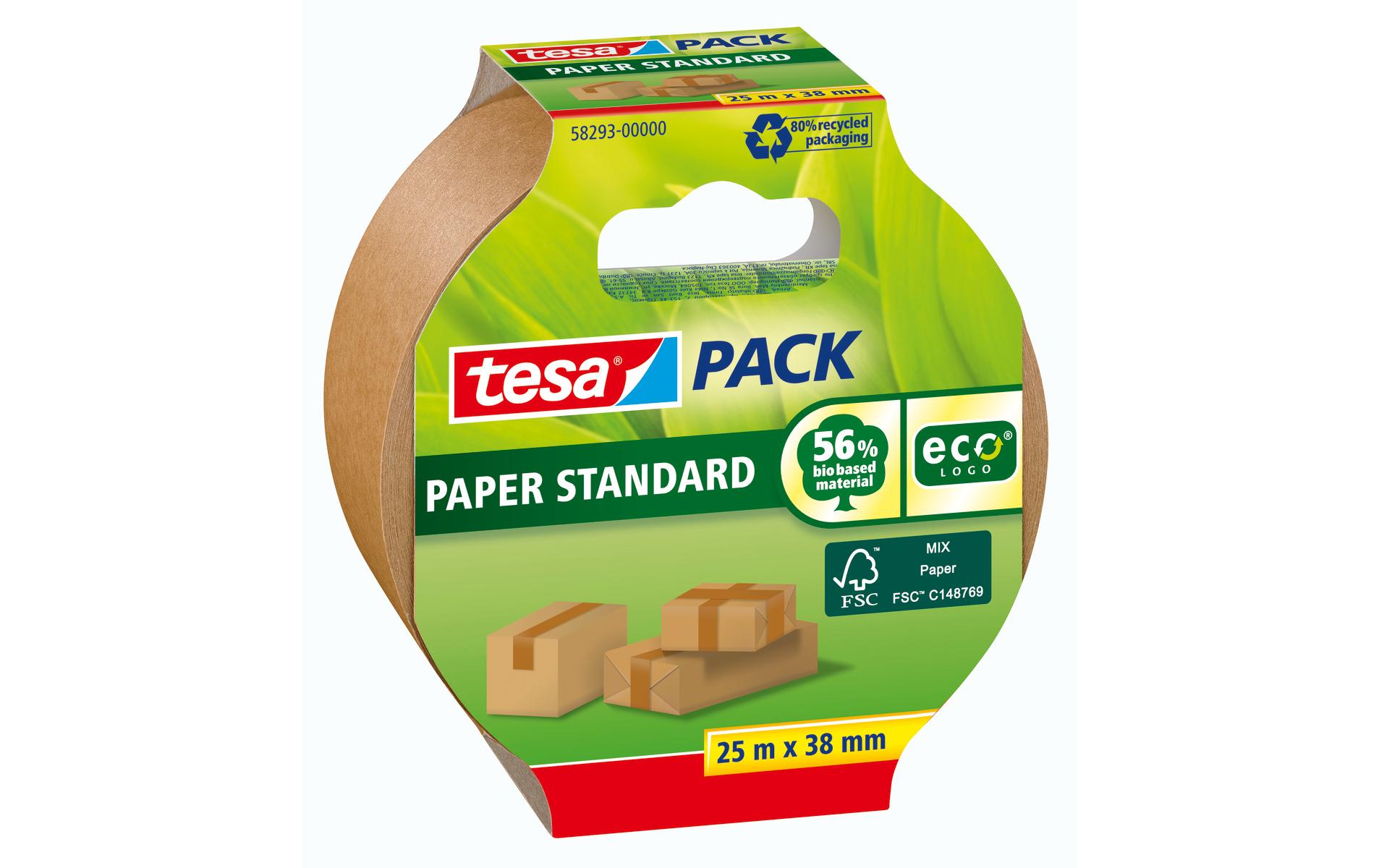 tesa Klebeband Papier Standard ecoLogo 38 mm x 25 m, Braun