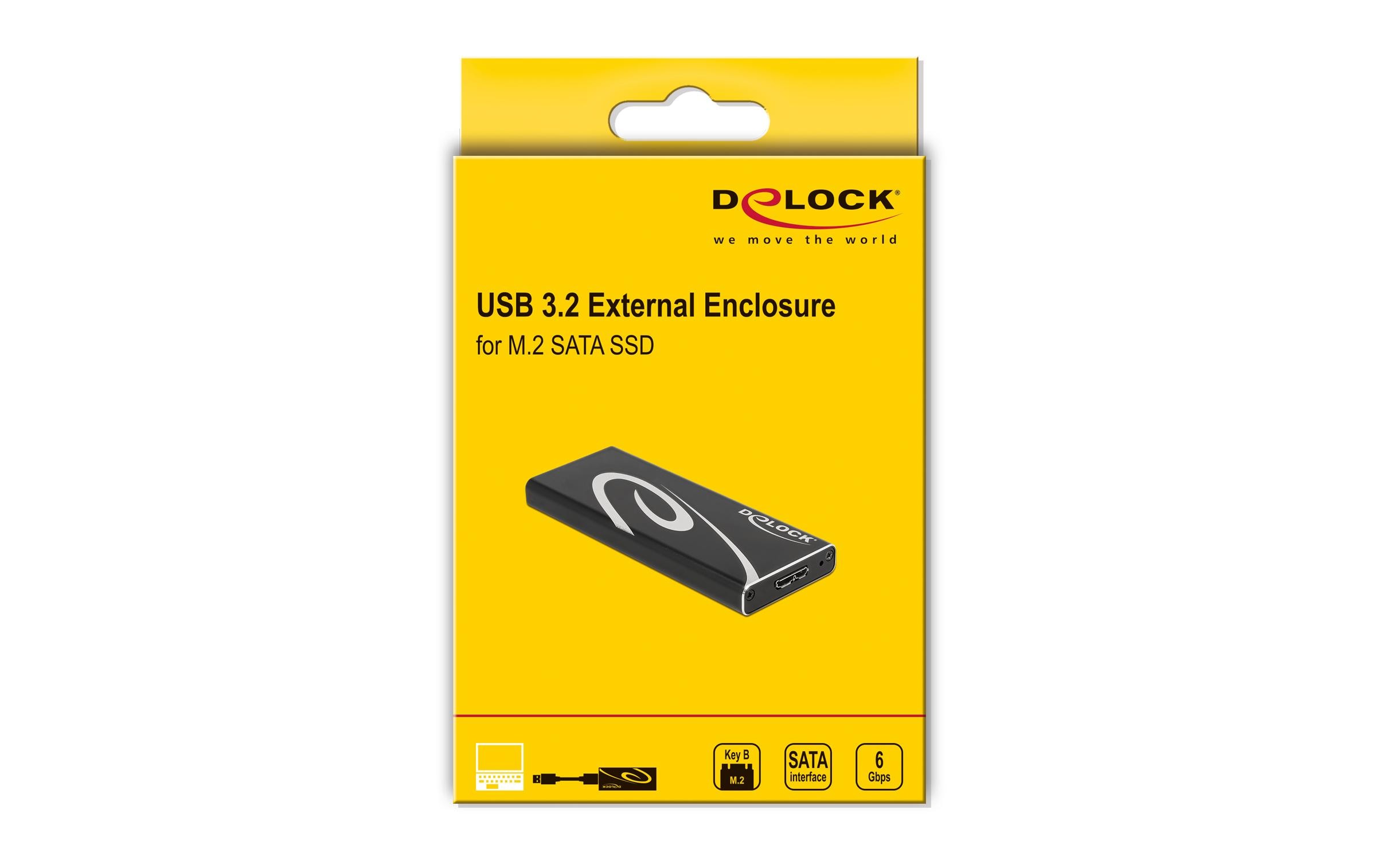 Delock Externes Gehäuse SuperSpeed USB 3.2 Gen 2 - SATA SSD M.2