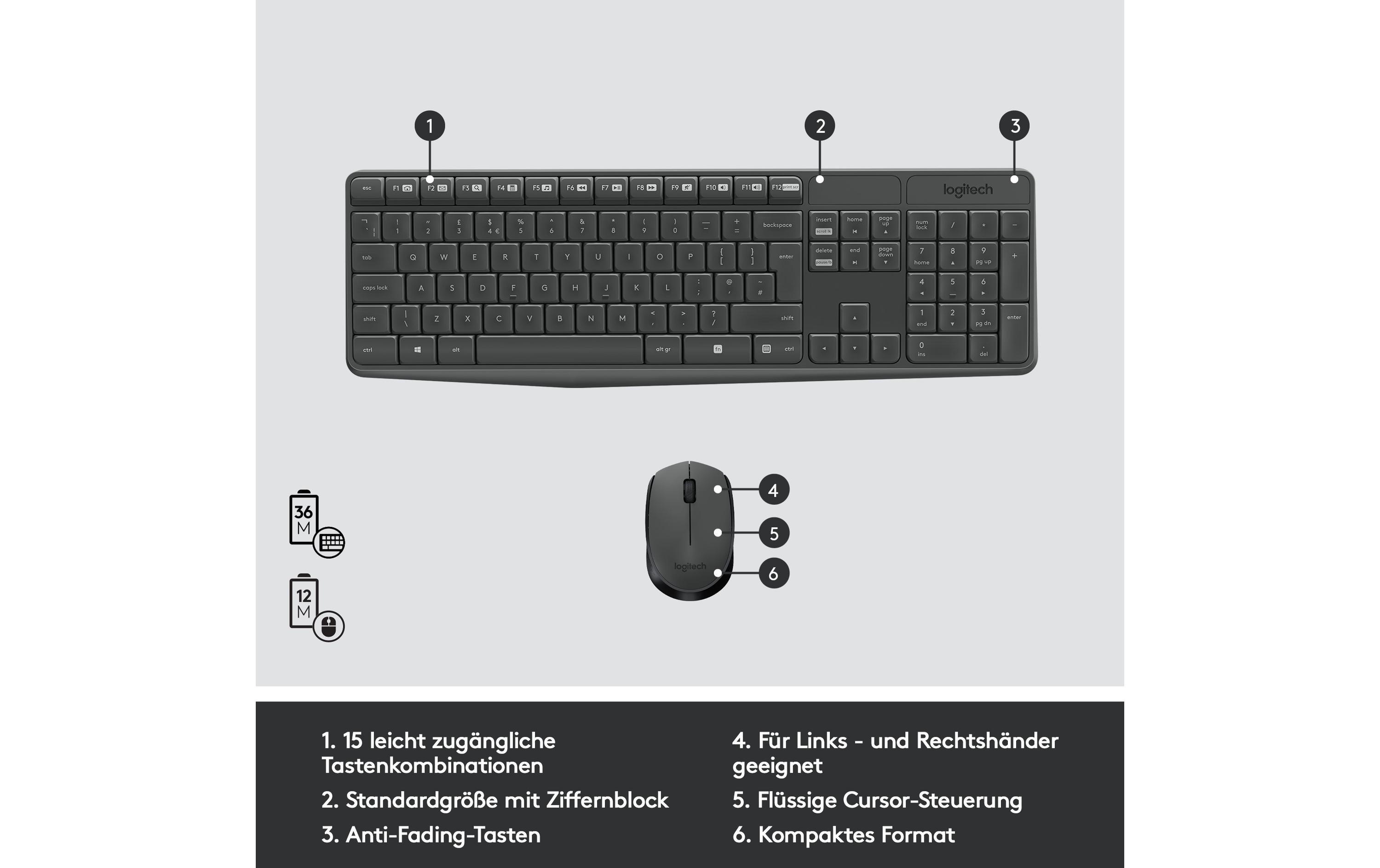 Logitech Tastatur-Maus-Set MK235